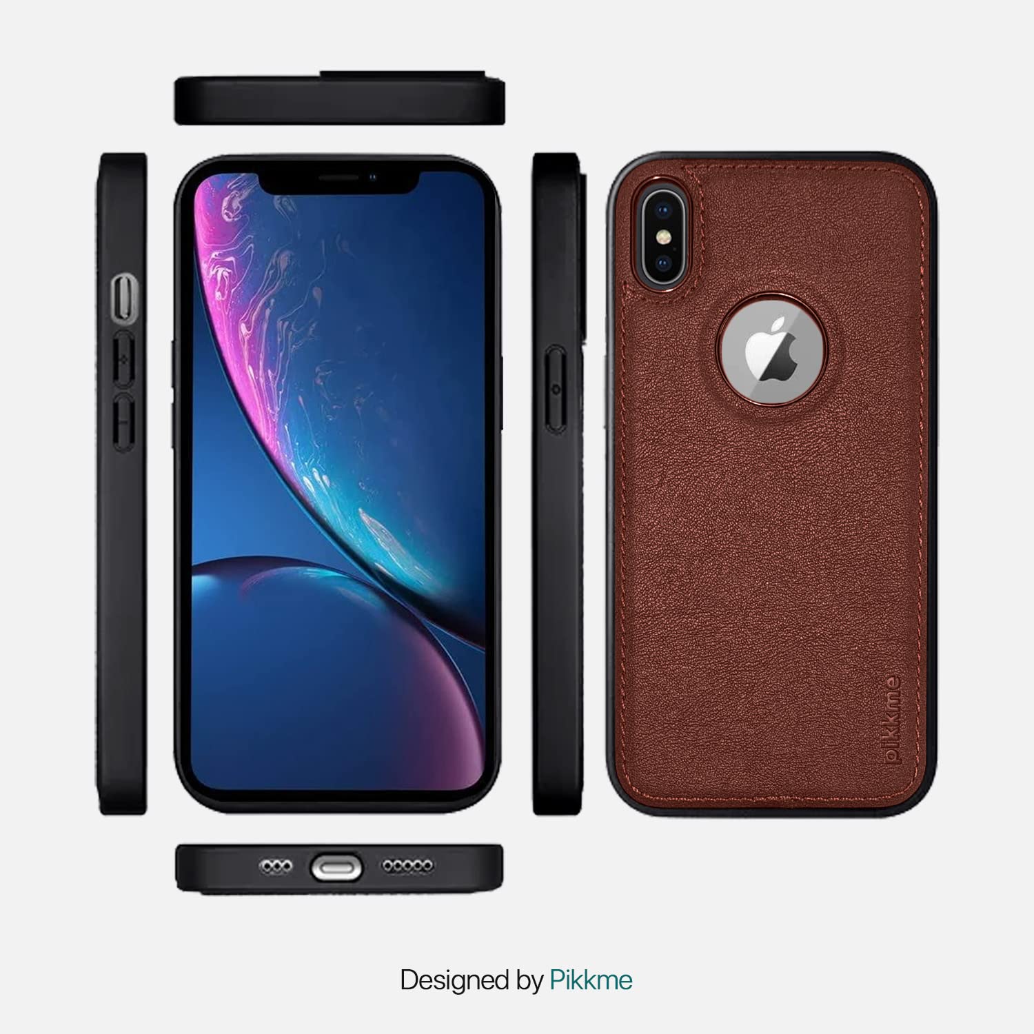 Brown Leather back cover for iPhone X/XS – Pikkme – photo 3