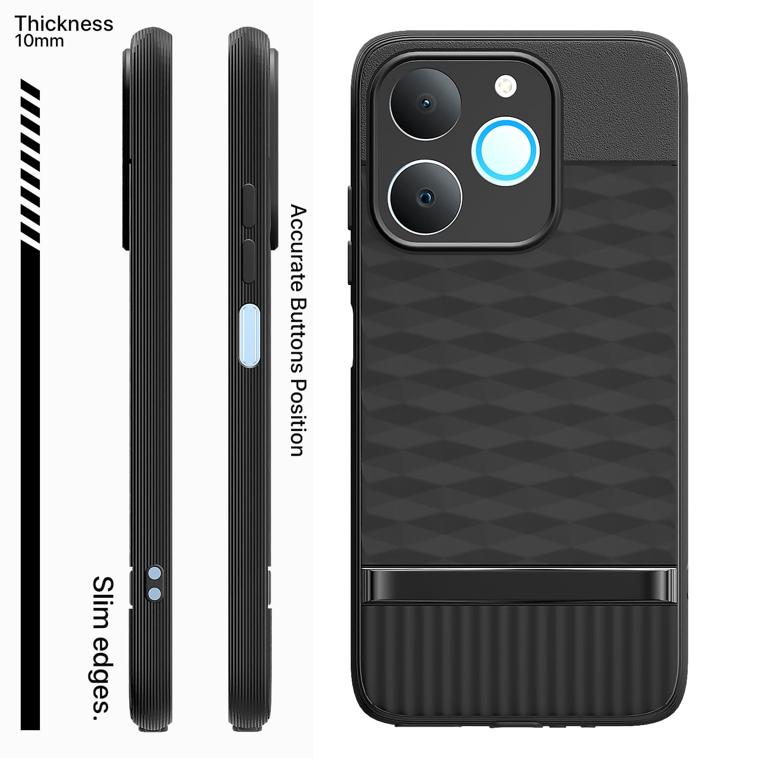Realme P4 Lite 4G Silicone mobile back cover in black by Pikkme – photo 3