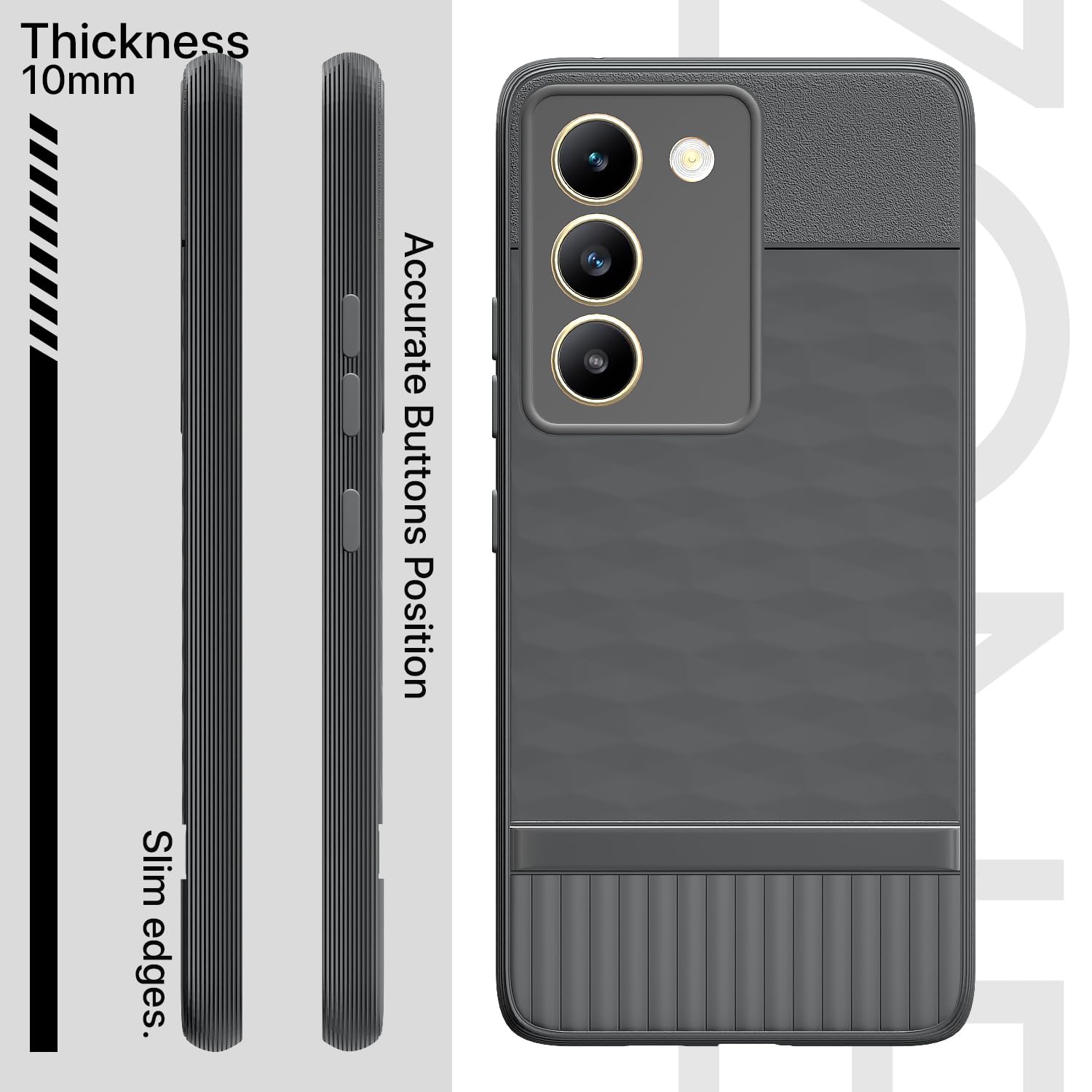 Pikkme Vivo T3 5G / Vivo Y200e 5G Gencase Back Cover (Grey)