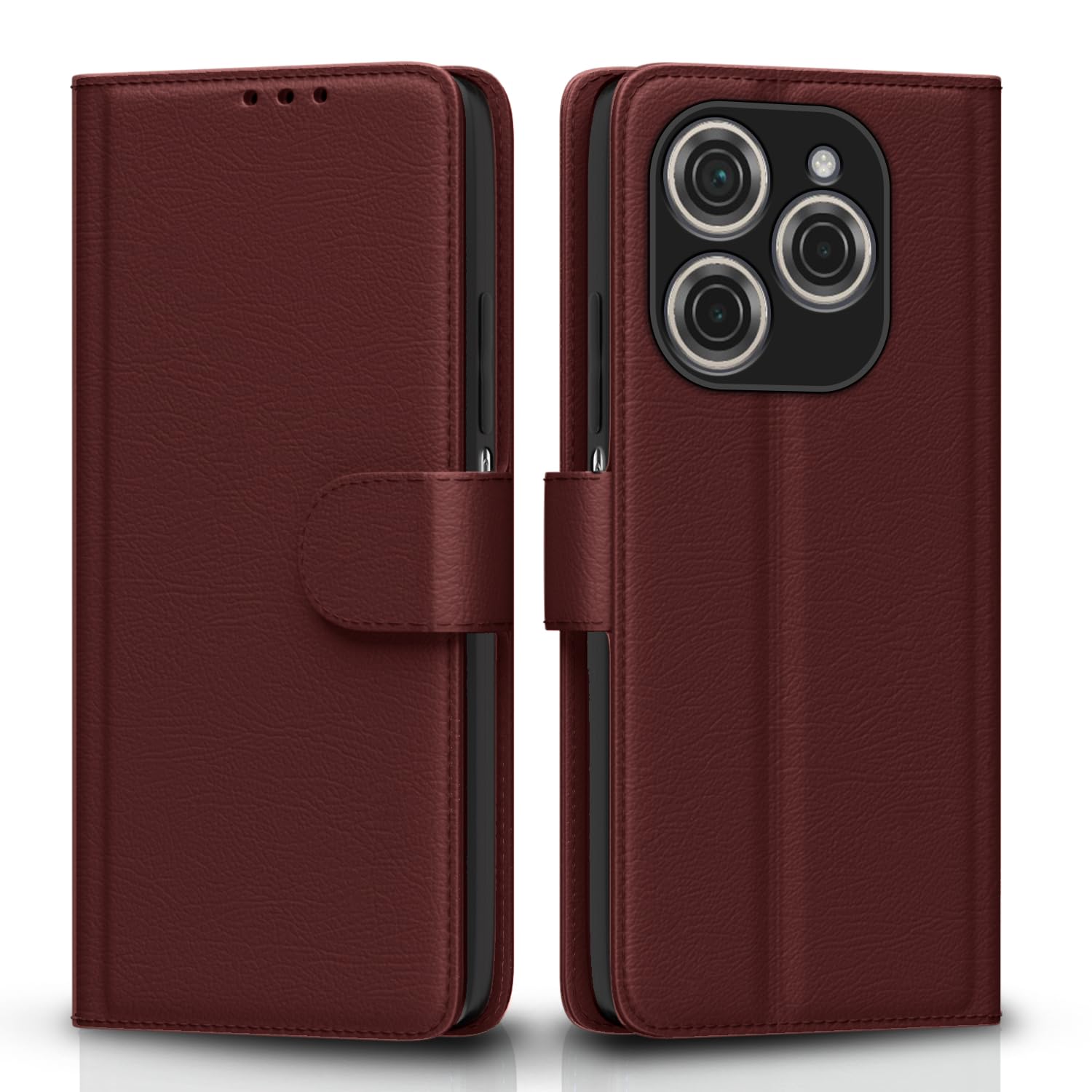 Pikkme Tecno Spark 20 Pro Vintage Flip Cover (Brown)