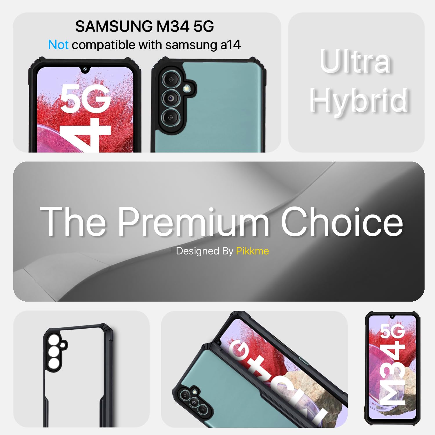 Samsung M34/F34 5G Hybrid mobile back cover in black by Pikkme – photo 2