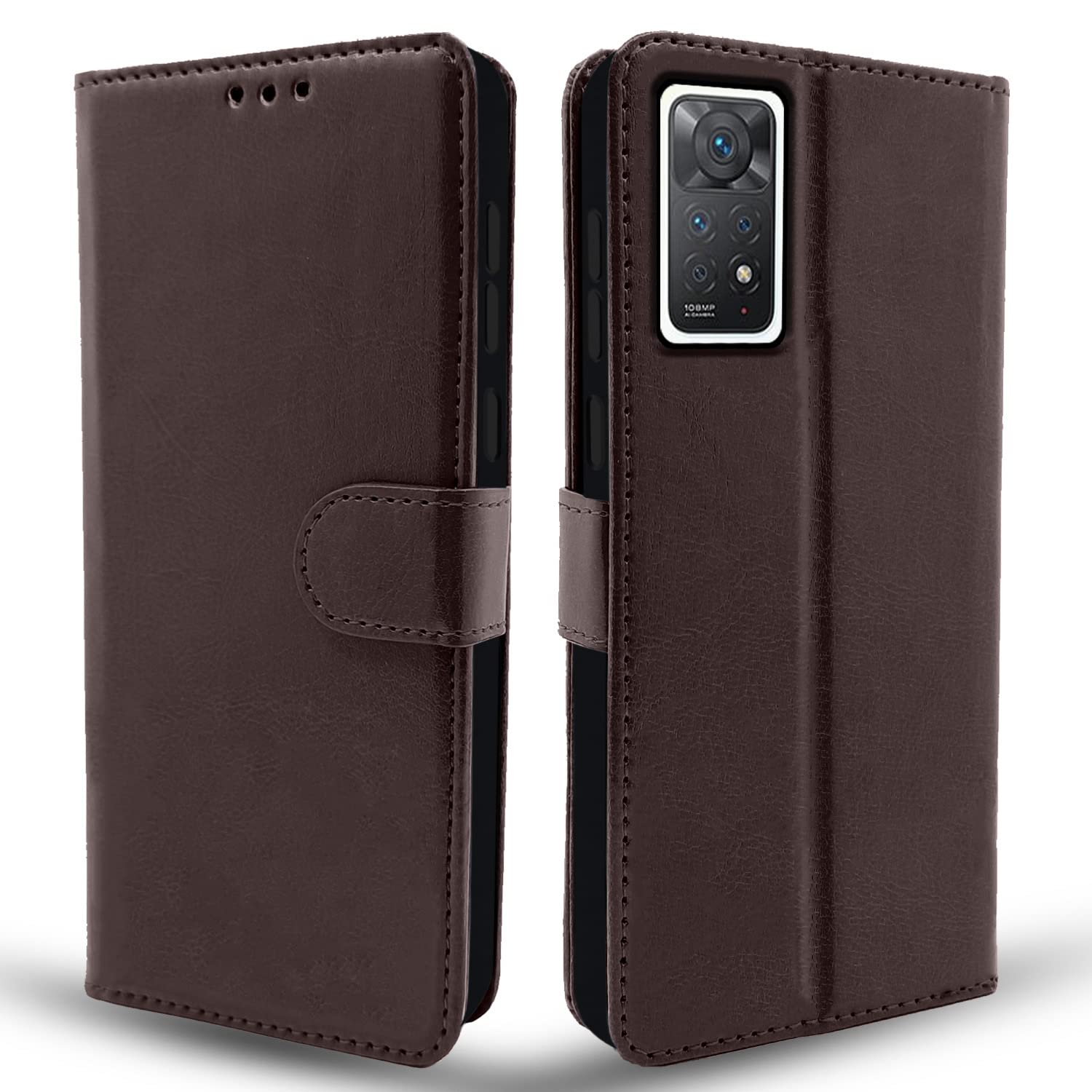 Pikkme Mi Redmi Note 11 Pro/Note 11 Pro Plus 5G Vintage Flip Cover (Coffee)