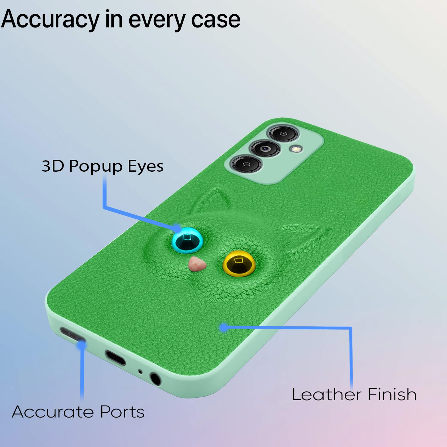 Pikkme green Cat phone cover for Samsung M14 5G – photo 3
