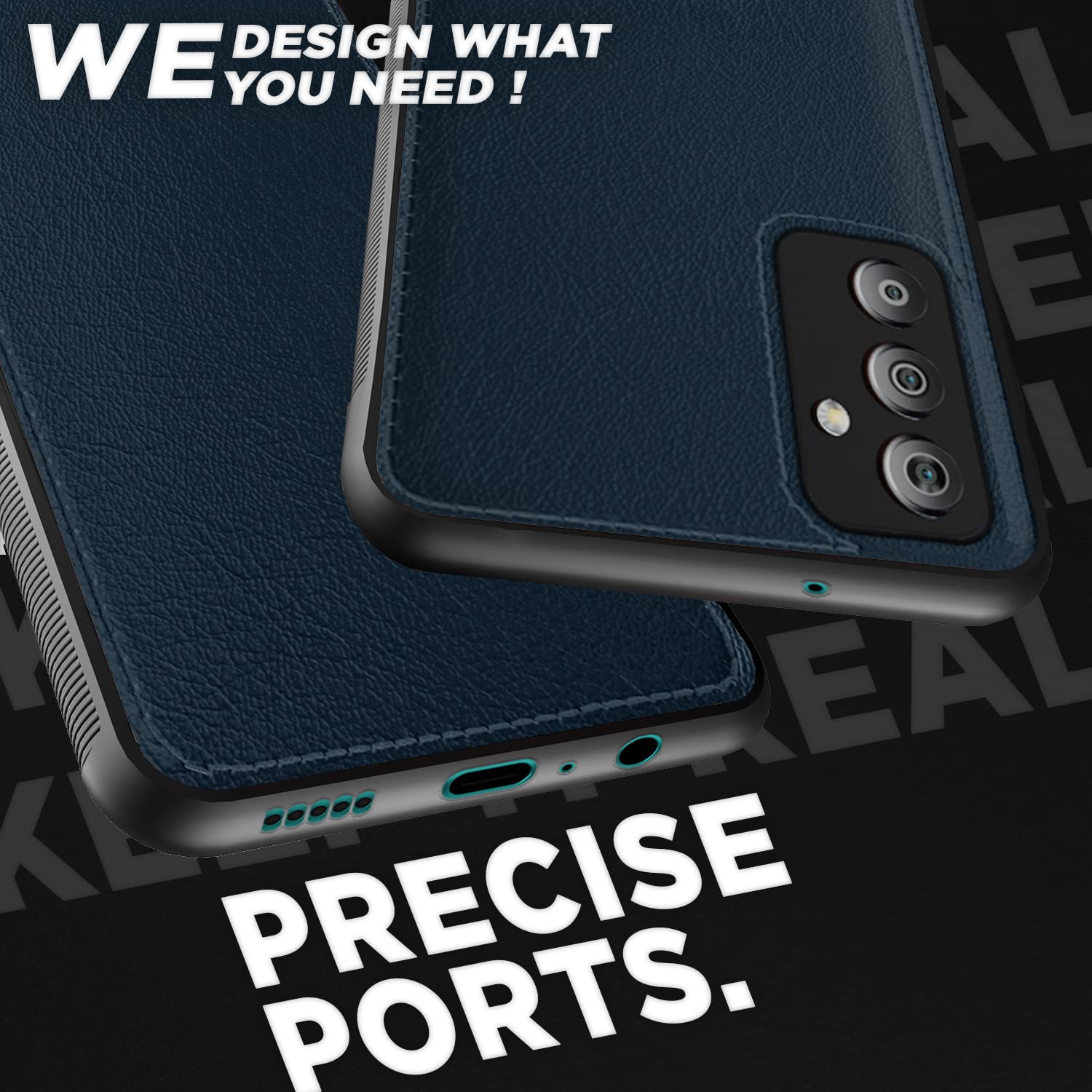 Pikkme Samsung Galaxy F23 5G Leatherback Back Case | Blue