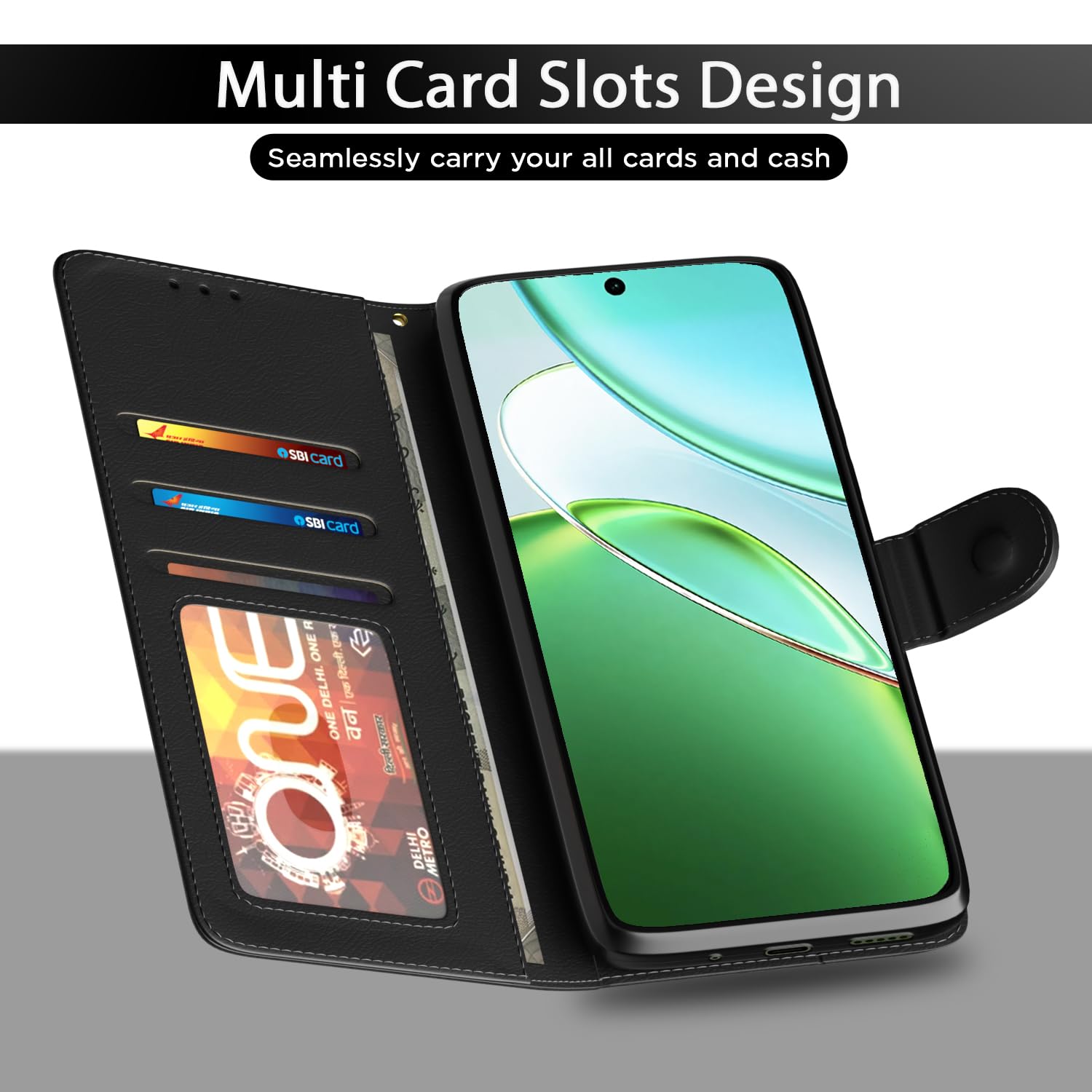 Pikkme Vivo T5x/Y51 Pro/iQOO Z11x 5G Wallet black flip case – photo 5