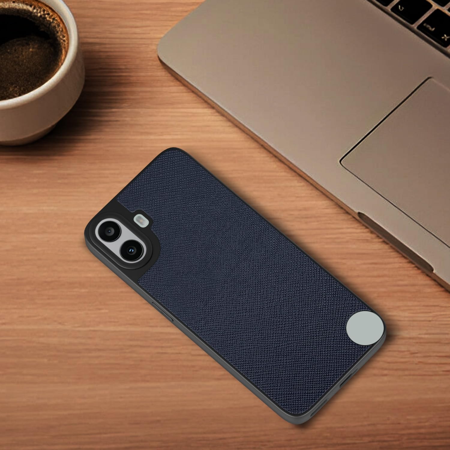 Pikkme CMF by Nothing Phone 1 Indian Leather Back Cover (Blue)