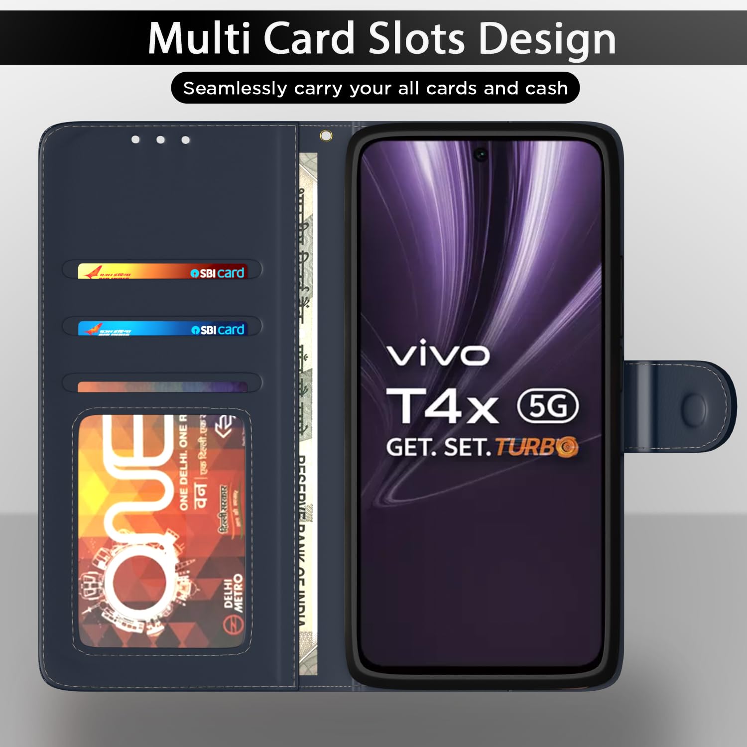 Pikkme Vivo T4x/iQOO Z10x/Y31 Pro 5G blue flip case – photo 5