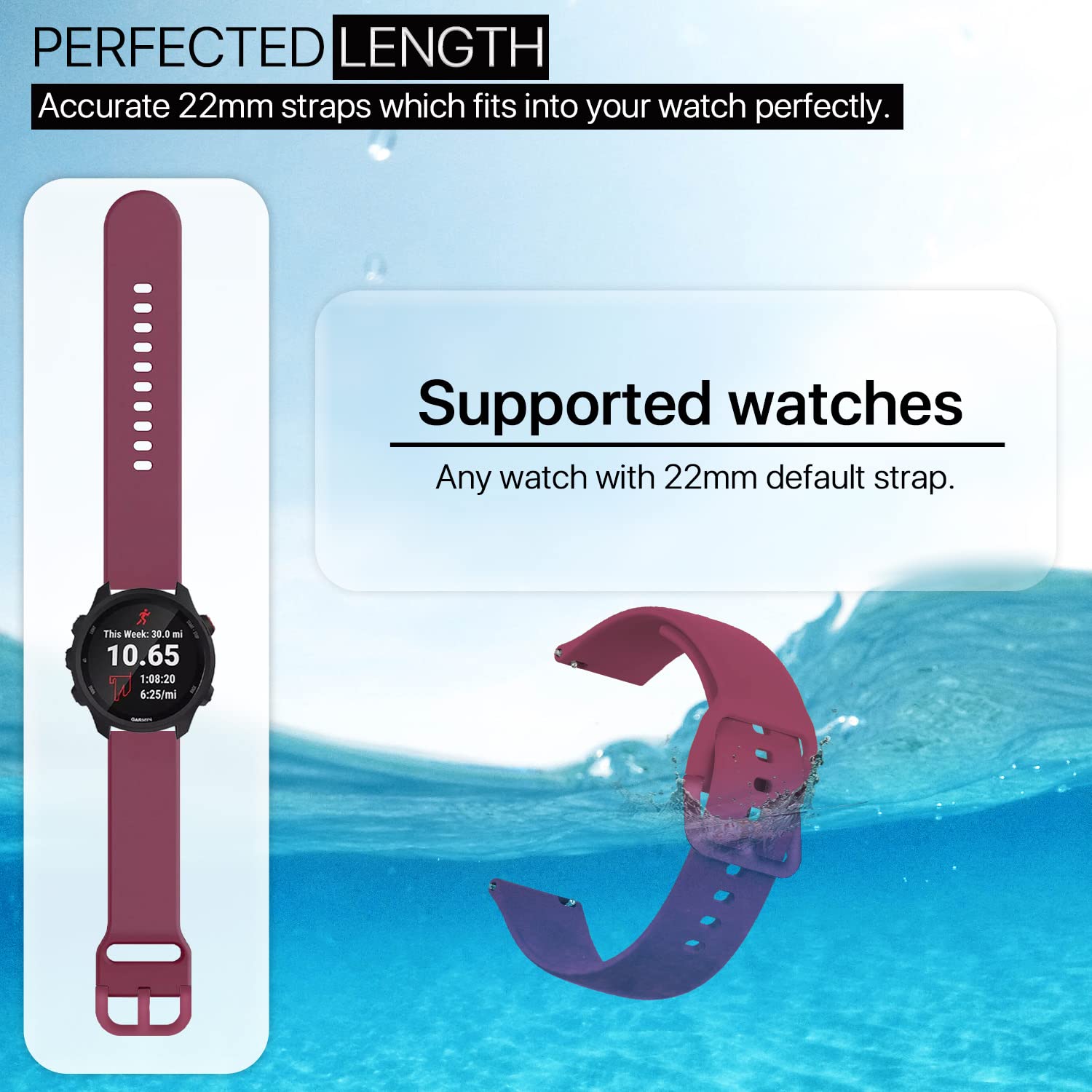 Pikkme Silicone Watch Strap Compatible (Purple) – photo 5