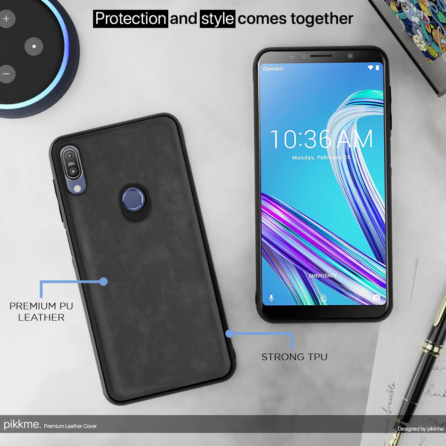 Grey Leather mobile cover for Asus – Pikkme – photo 5