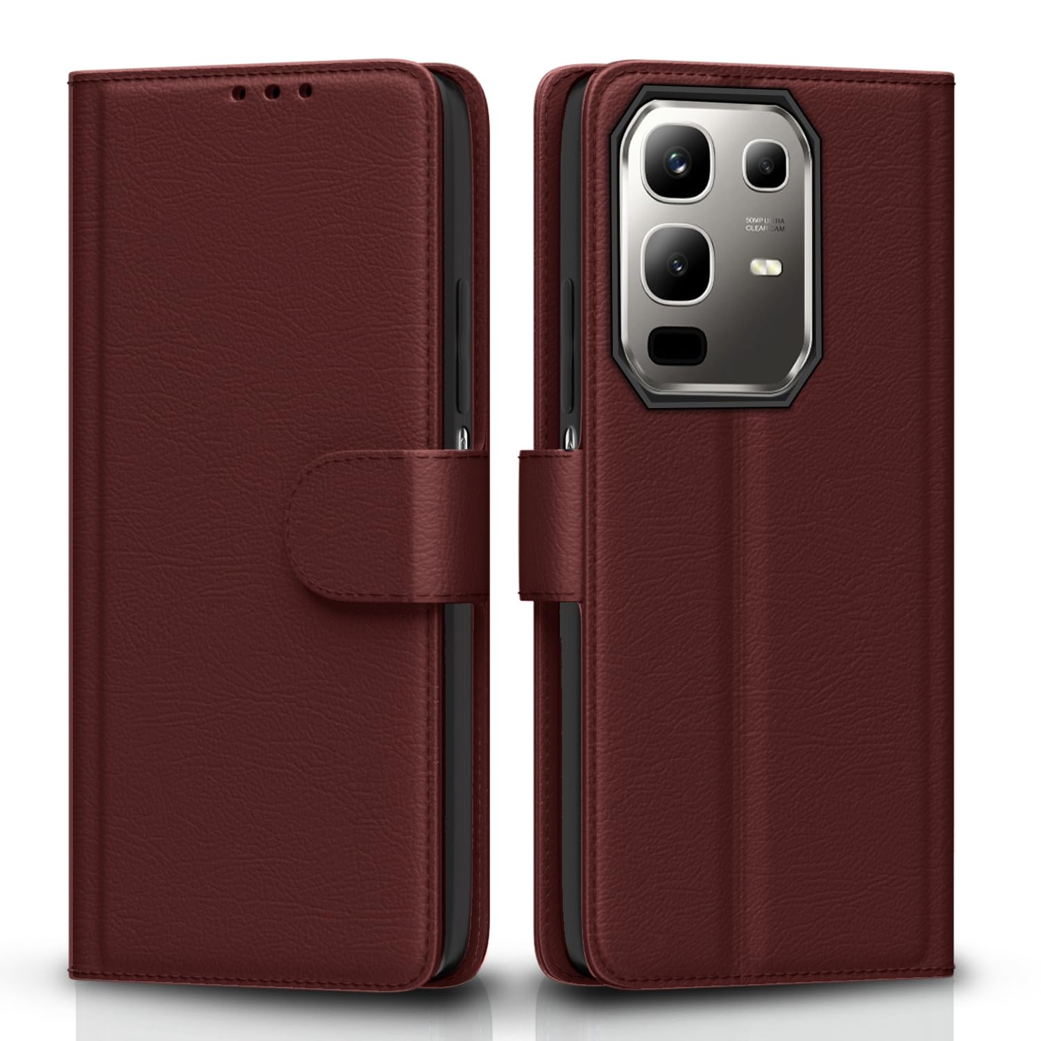 Pikkme Infinix Note 50x 5G Wallet brown mobile flip cover