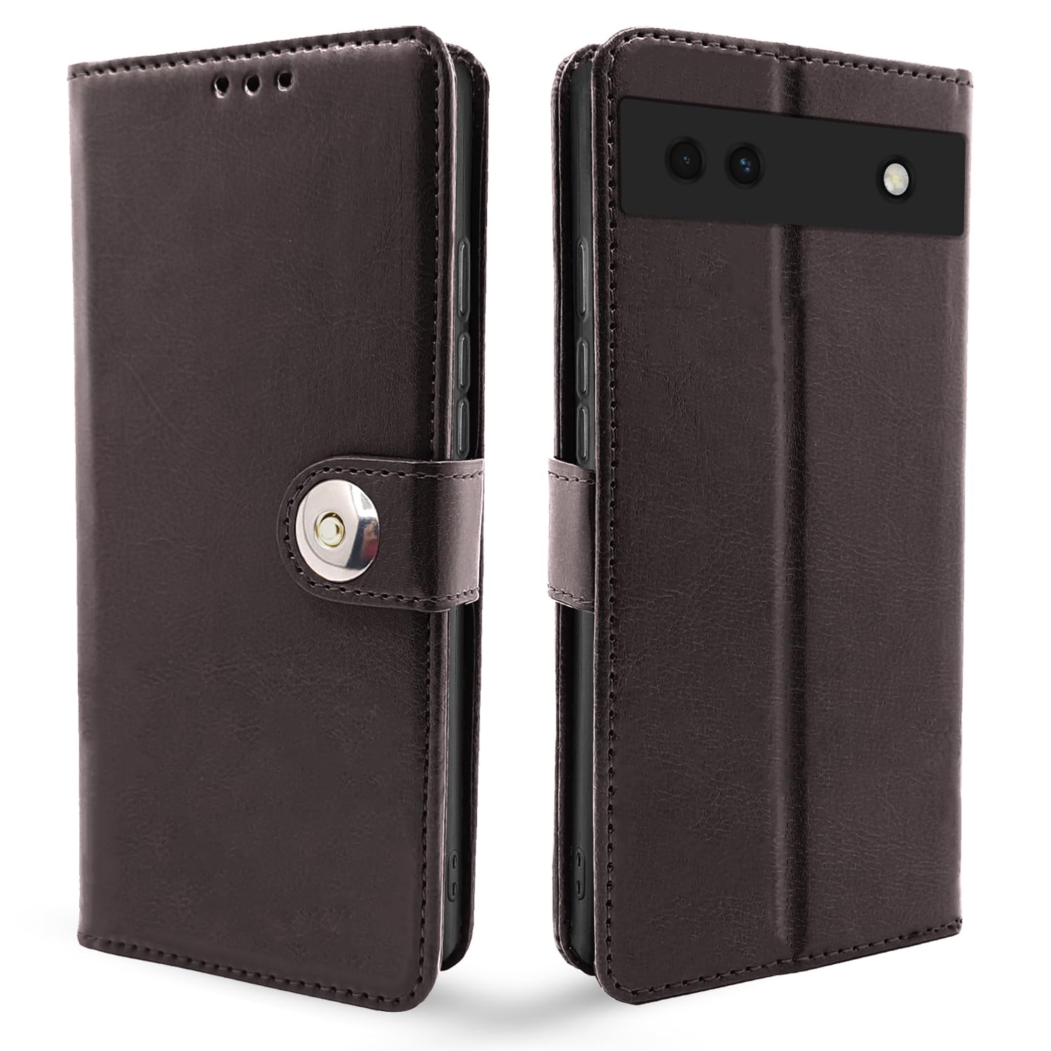 Google Pixel 6a Button flip cover in coffee by Pikkme