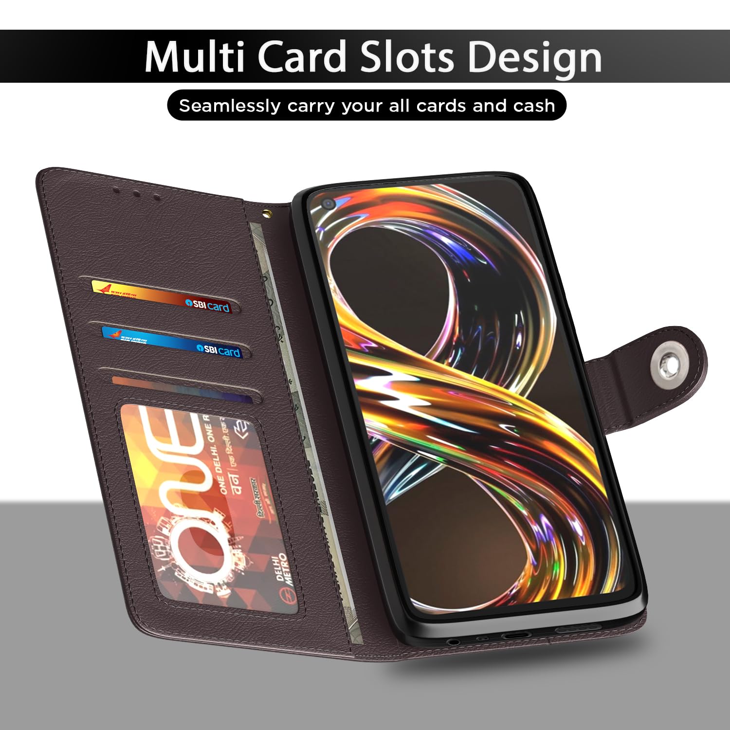 Pikkme coffee Button mobile flip cover for Realme Narzo 50/8i 4G – photo 5