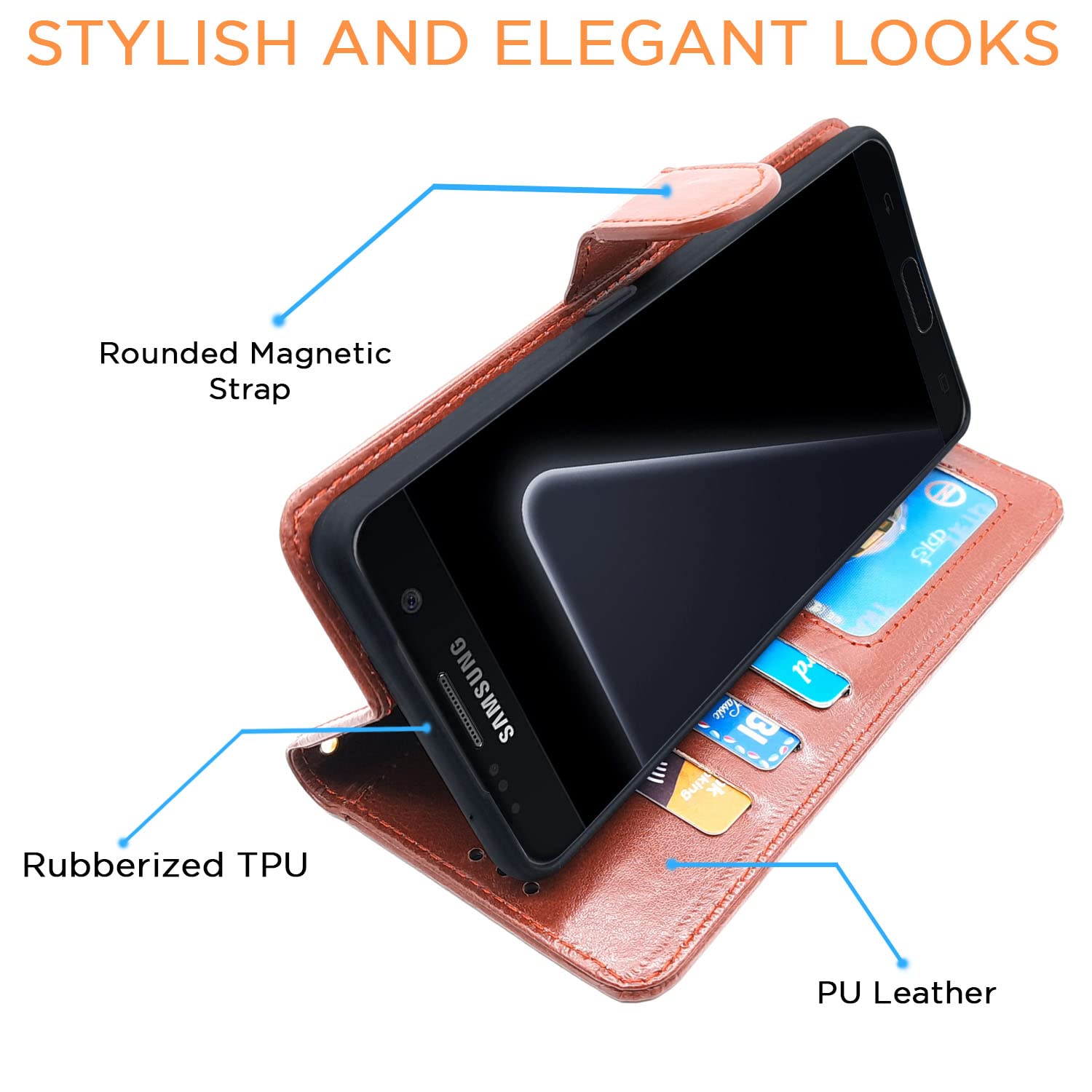 Pikkme Samsung S7 Edge Wallet brown flip case – photo 5