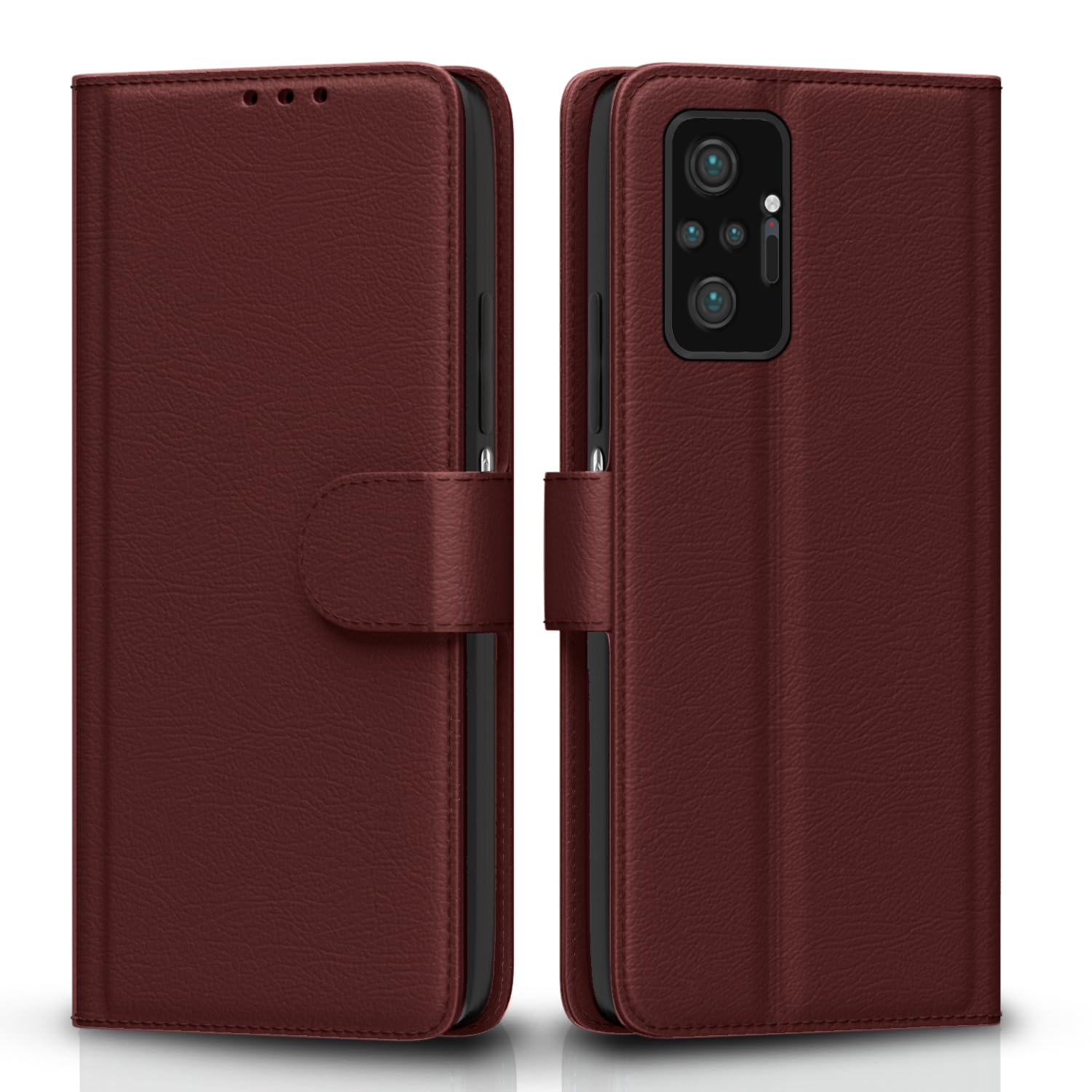 Brown Wallet mobile flip cover for Redmi Note 10 Pro/Note 10 Pro Max – Pikkme