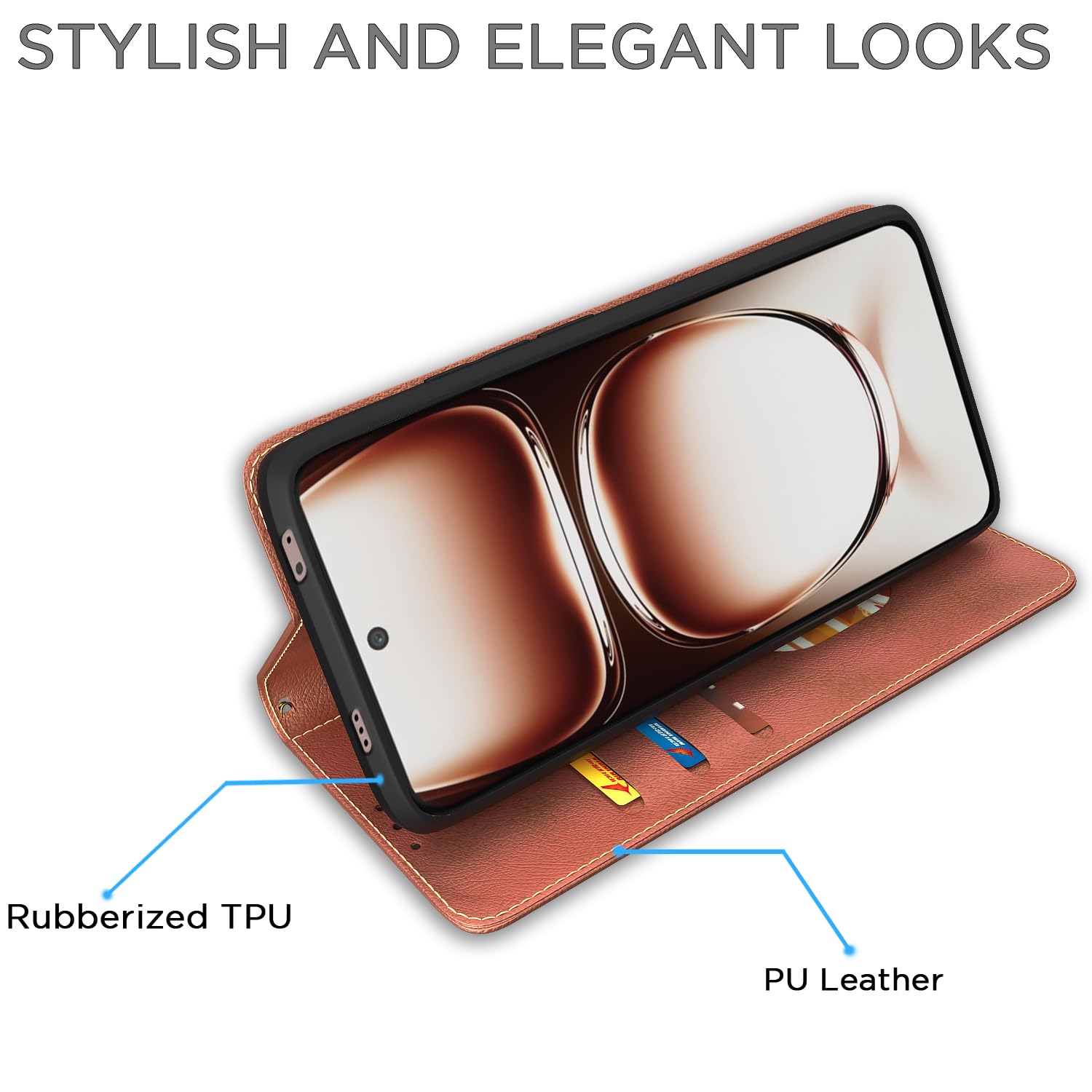 Pikkme Oppo Reno 12 Pro 5G brown flip case – photo 5