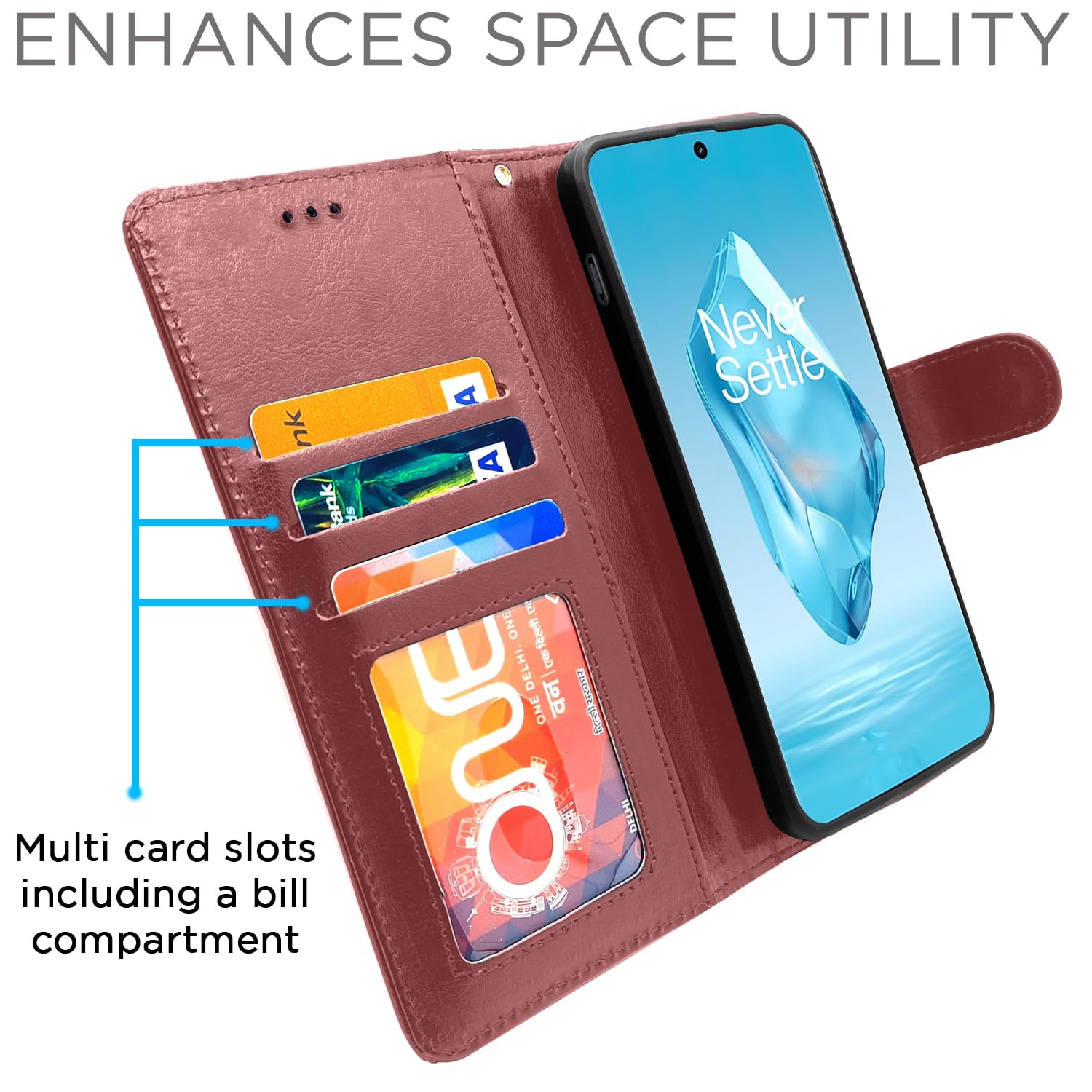 Pikkme brown Wallet flip cover for OnePlus 12R 5G – photo 5