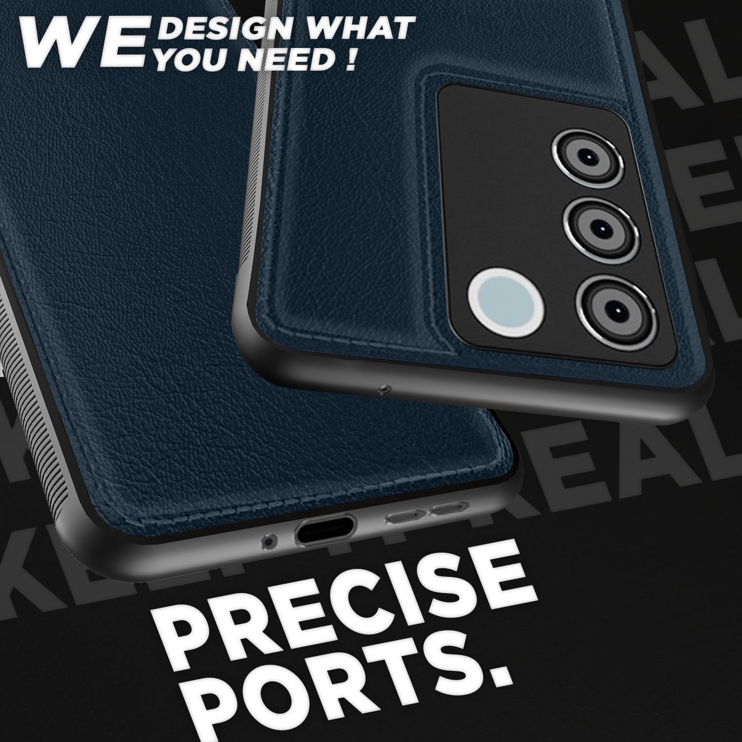 Pikkme Vivo V27 5G / V27 Pro Leatherback Back Case | Blue