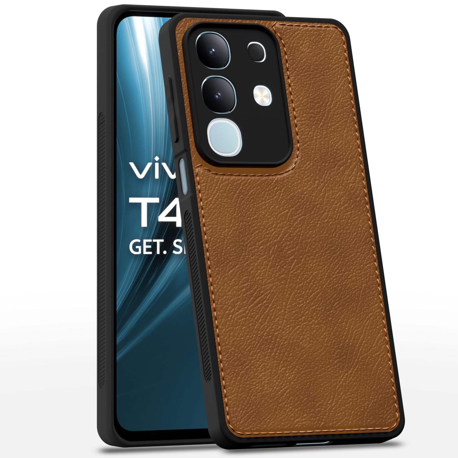 Pikkme Vivo T4x 5G / iQoo Z10x 5G Leather Back Case | Brown