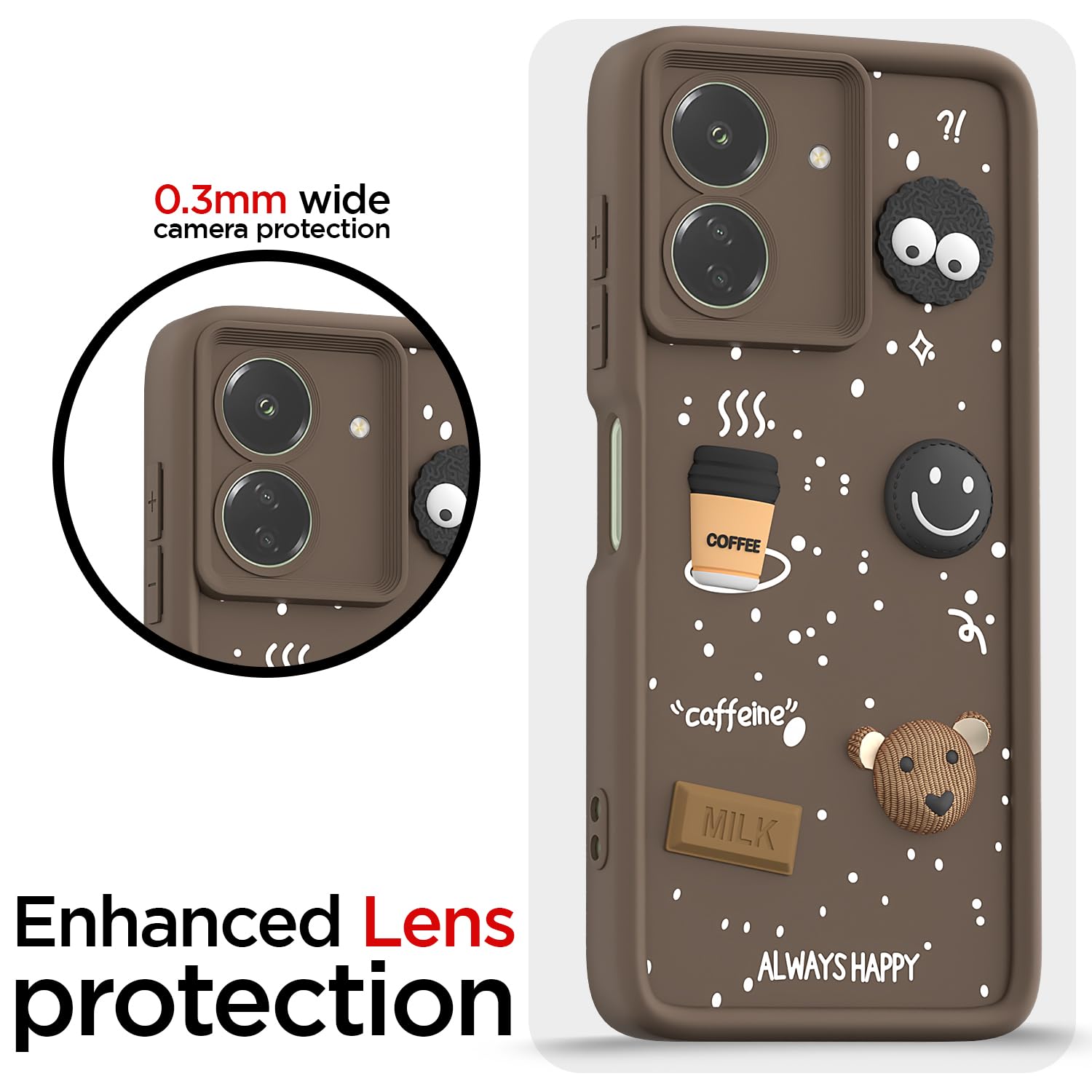 Pikkme Redmi 13C 4G/3D brown phone cover – photo 5