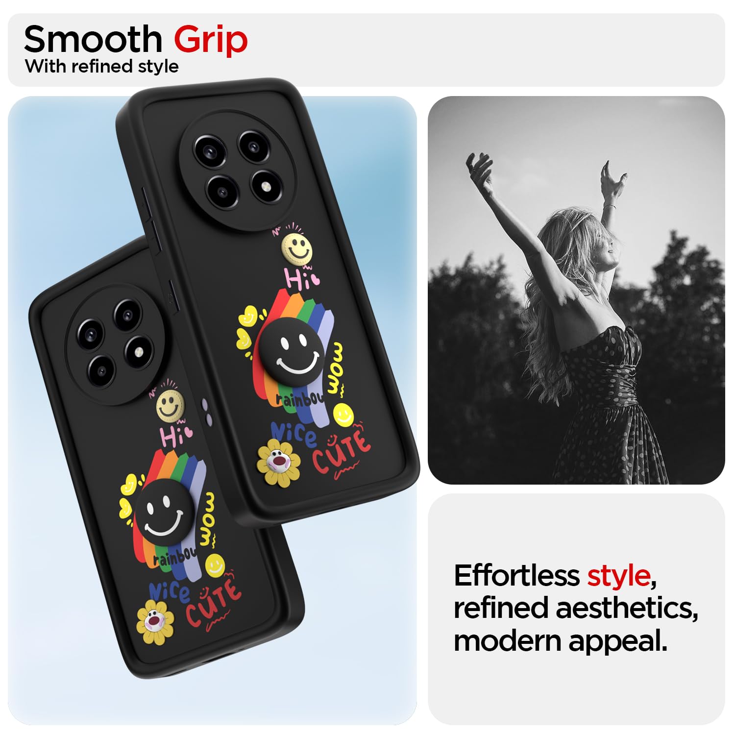 Pikkme black Soft Silicone mobile back cover for Realme 13 Pro/13 Pro Plus 5G – photo 2
