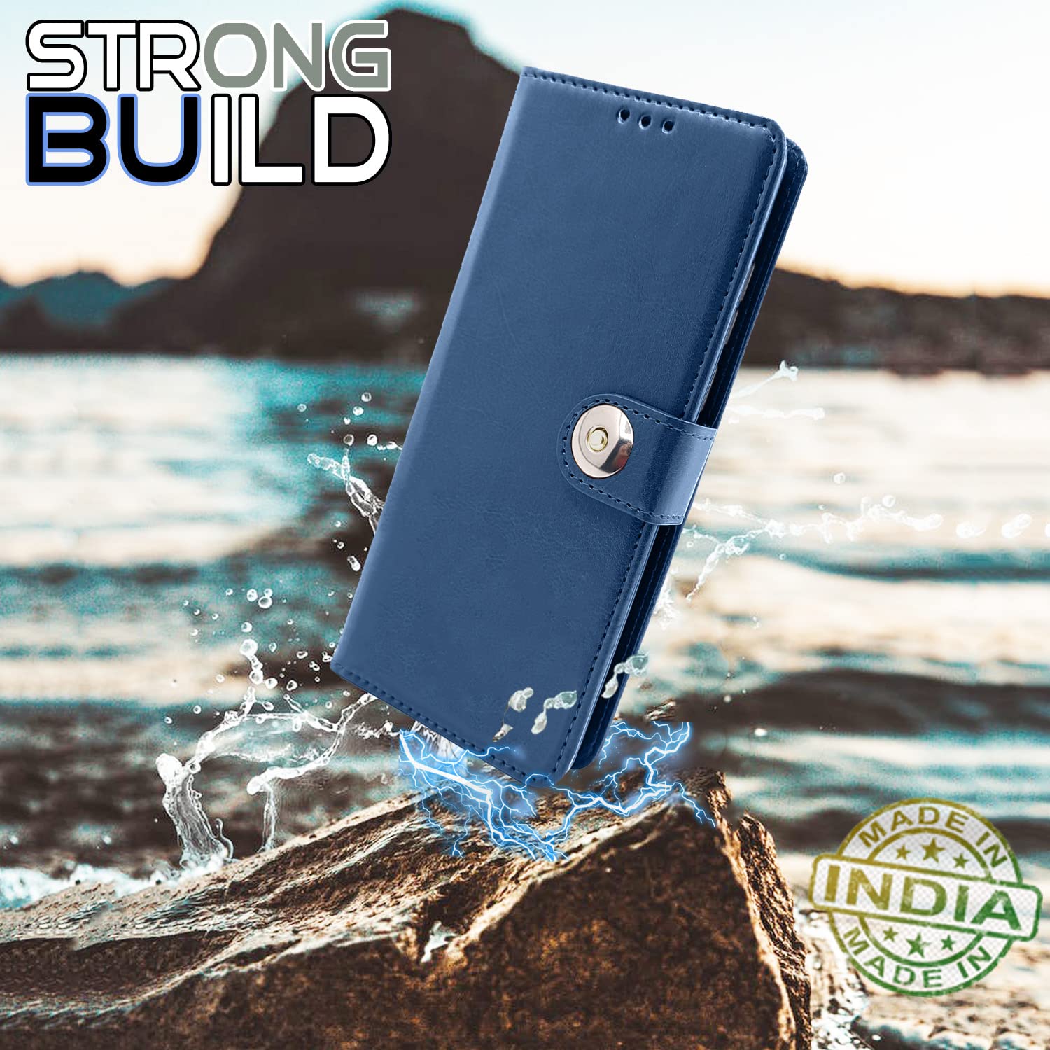 Pikkme Samsung Galaxy A31 Button Flip Cover (Blue)