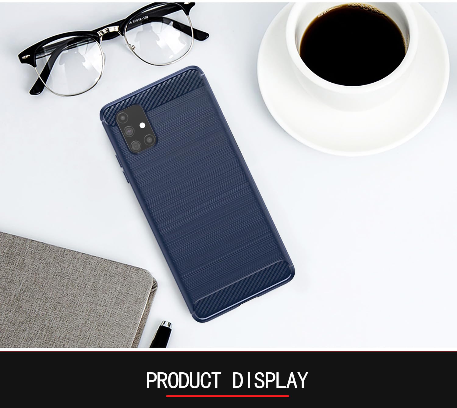 Pikkme Samsung Galaxy M31s Hybrid Carbon Fiber Back Cover | Blue