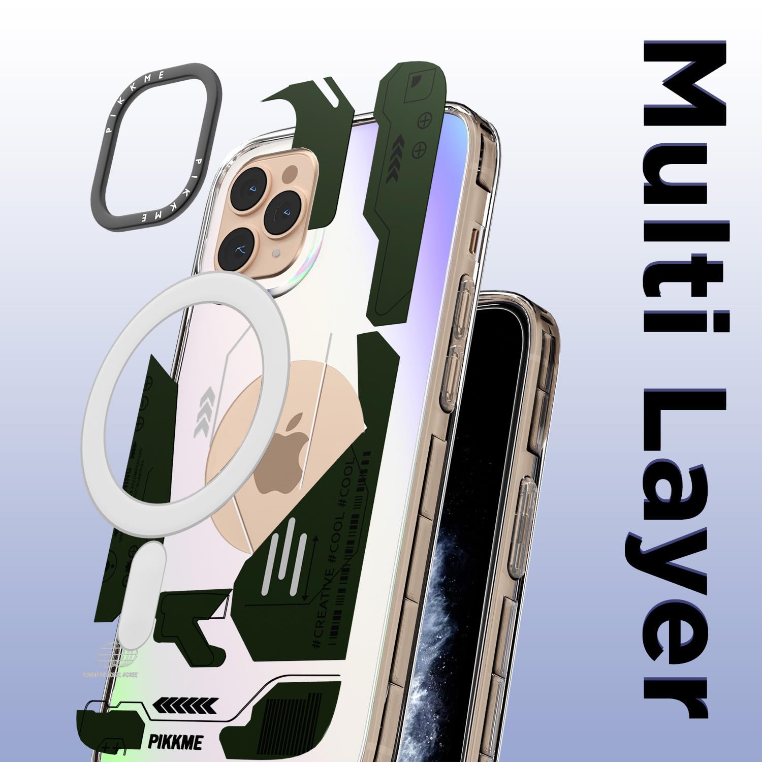 Pikkme iPhone 11 Pro Max Printmagsafe Back Cover (Green)