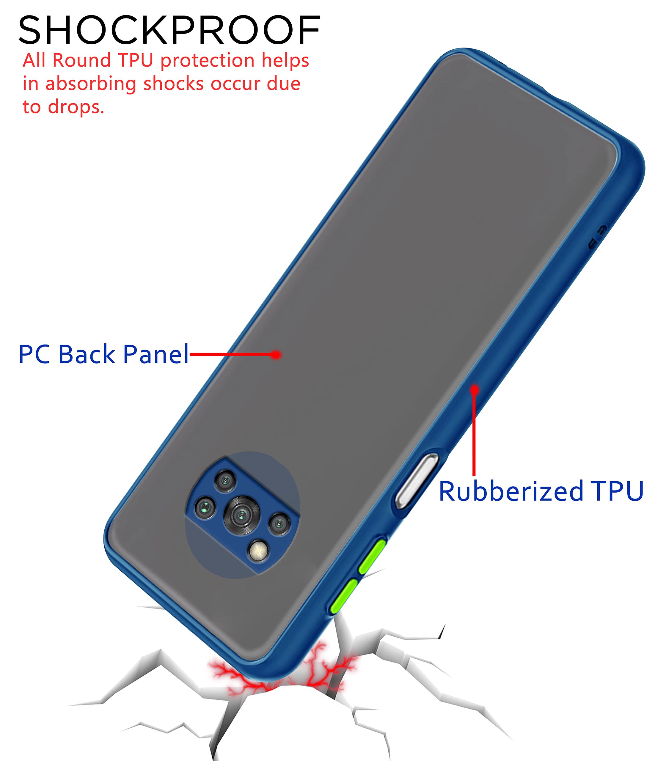 Blue Matte mobile cover for Poco X3 – Pikkme – photo 4