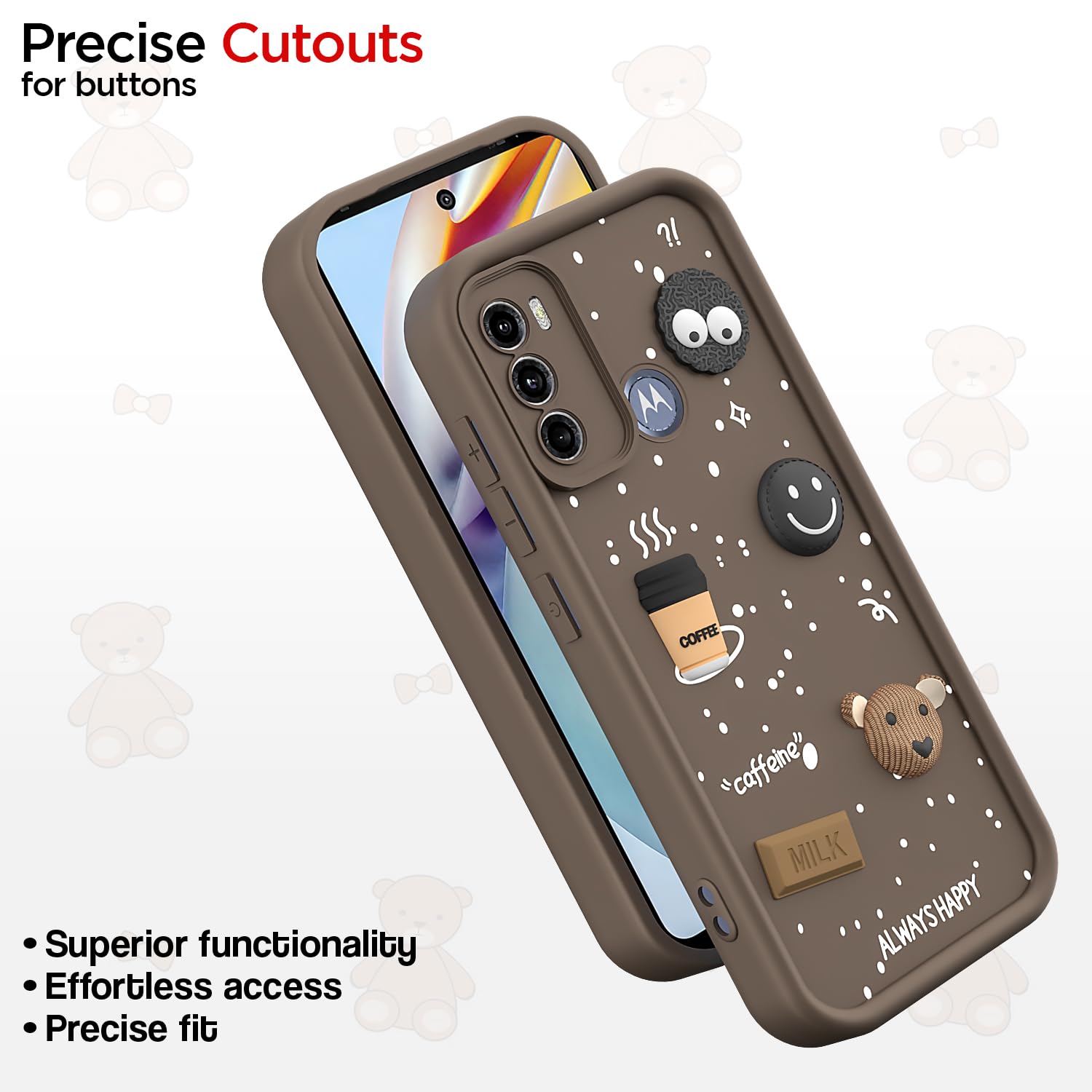 Pikkme brown Silicone mobile cover for Moto G60/G40 Fusion/3D – photo 6