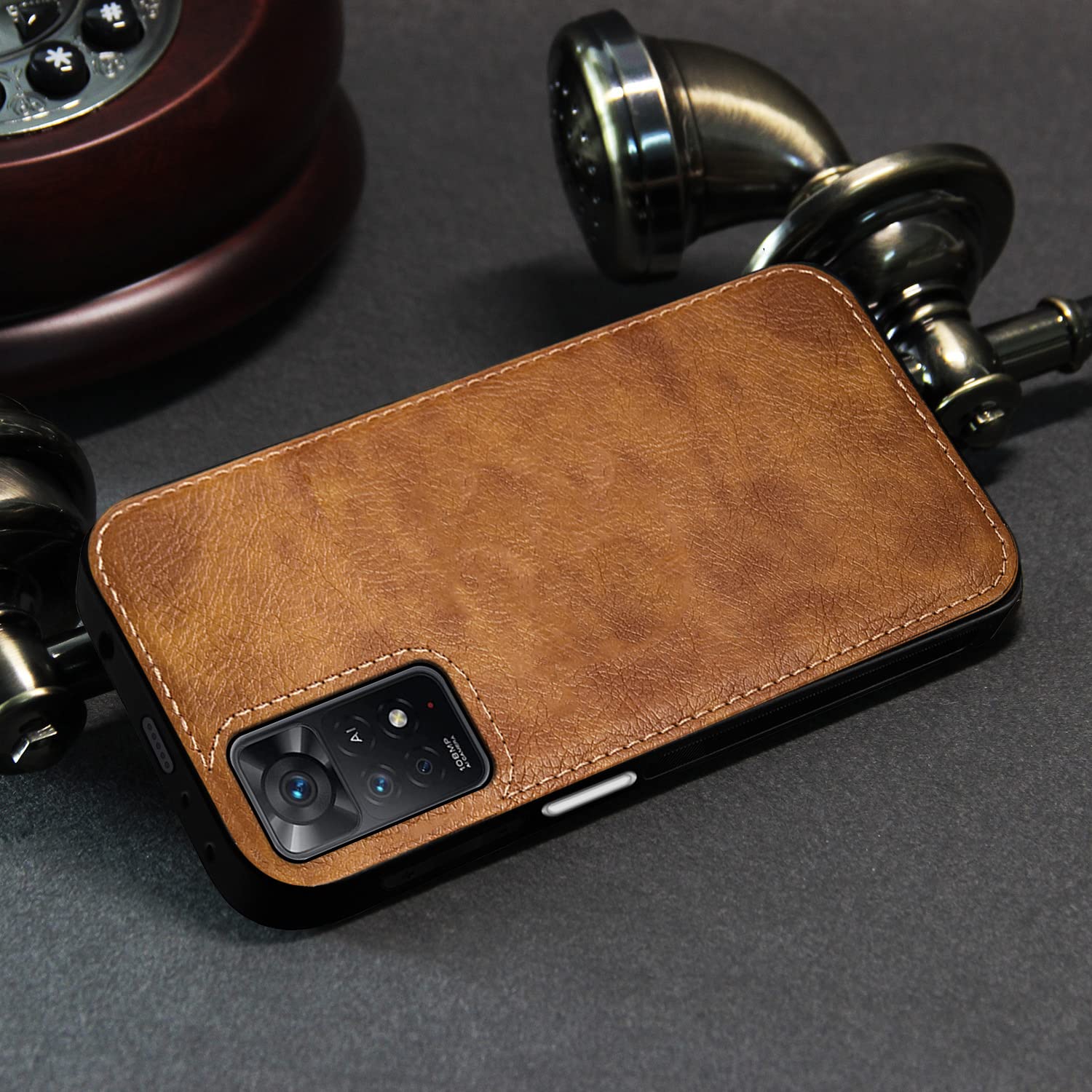 Pikkme Redmi Note 11 Pro/Note 11 Pro Plus 5G Leatherback Back Case | Brown