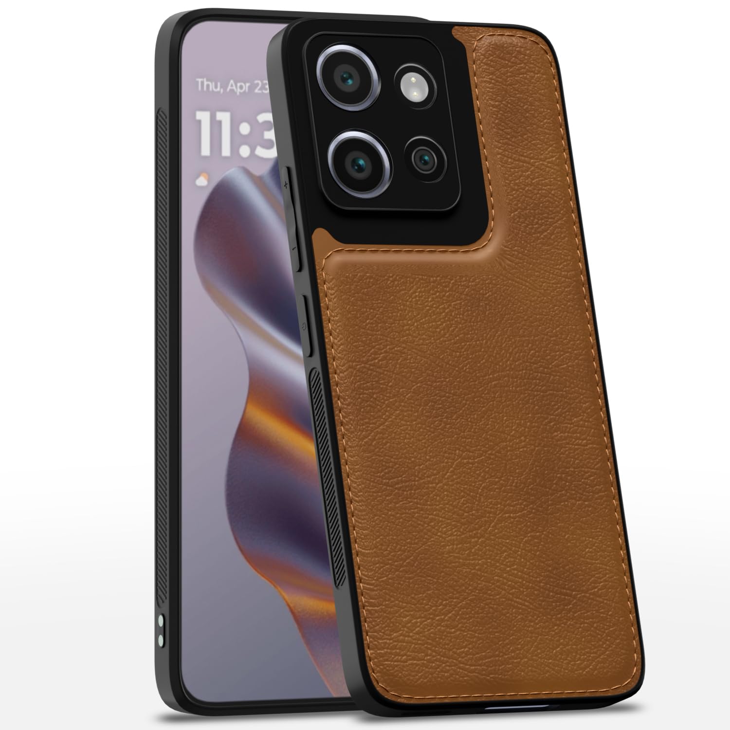 Moto Edge 50 Neo 5G LeatherBack Back Cover – Brown