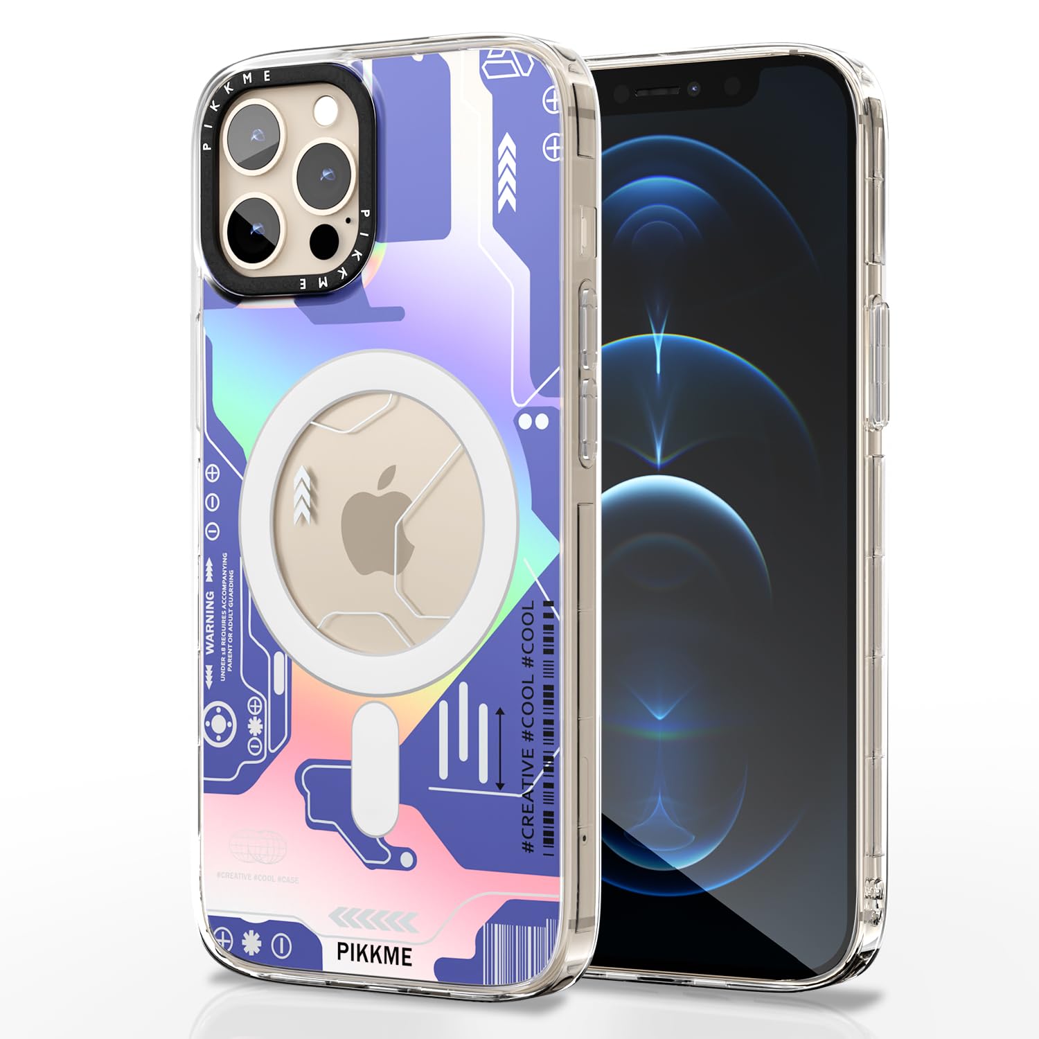 Pikkme iPhone 12 Pro Max Printmagsafe Back Cover (Blue)
