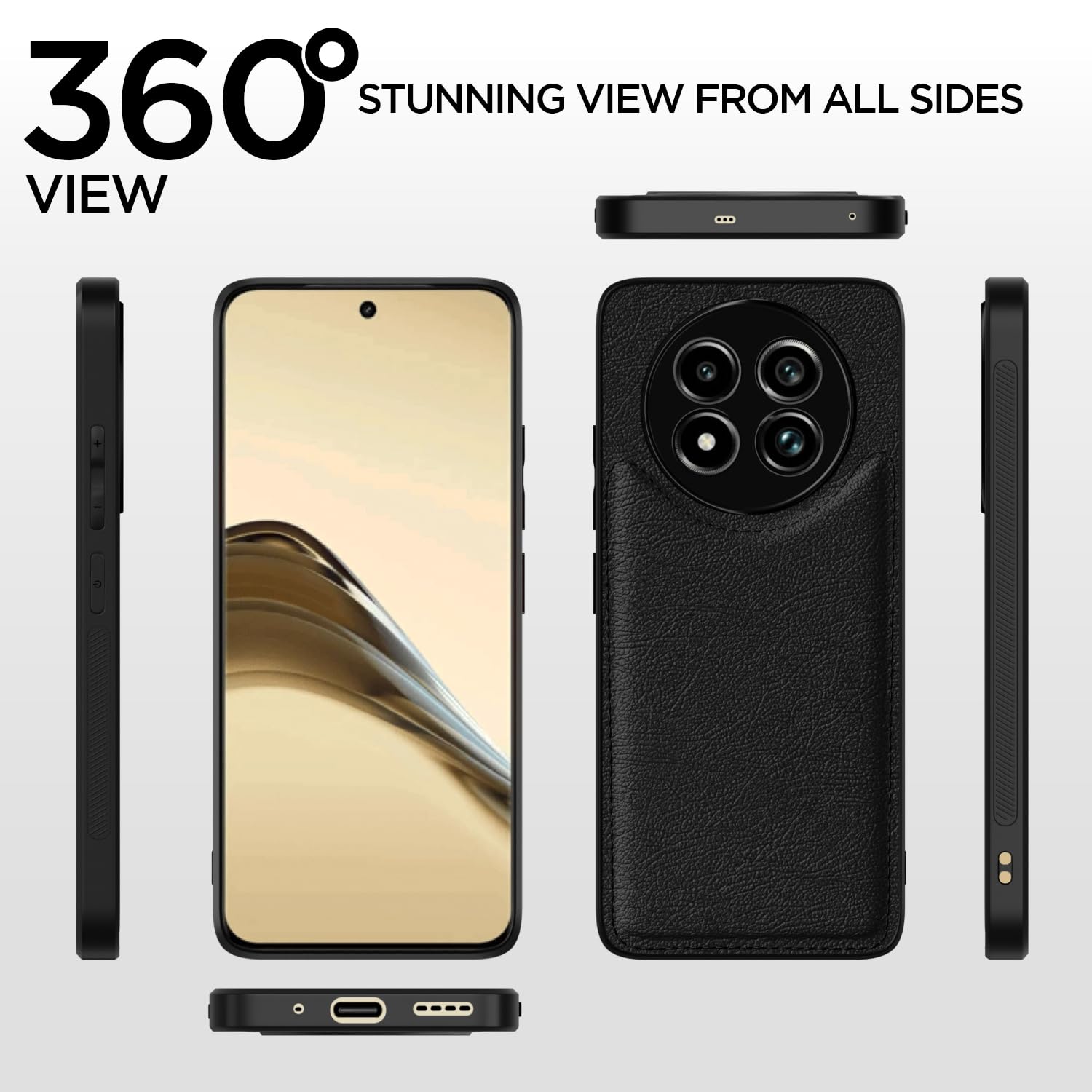 Pikkme Realme 13 Pro / 13 Pro Plus 5G Leatherback Back Case | Black