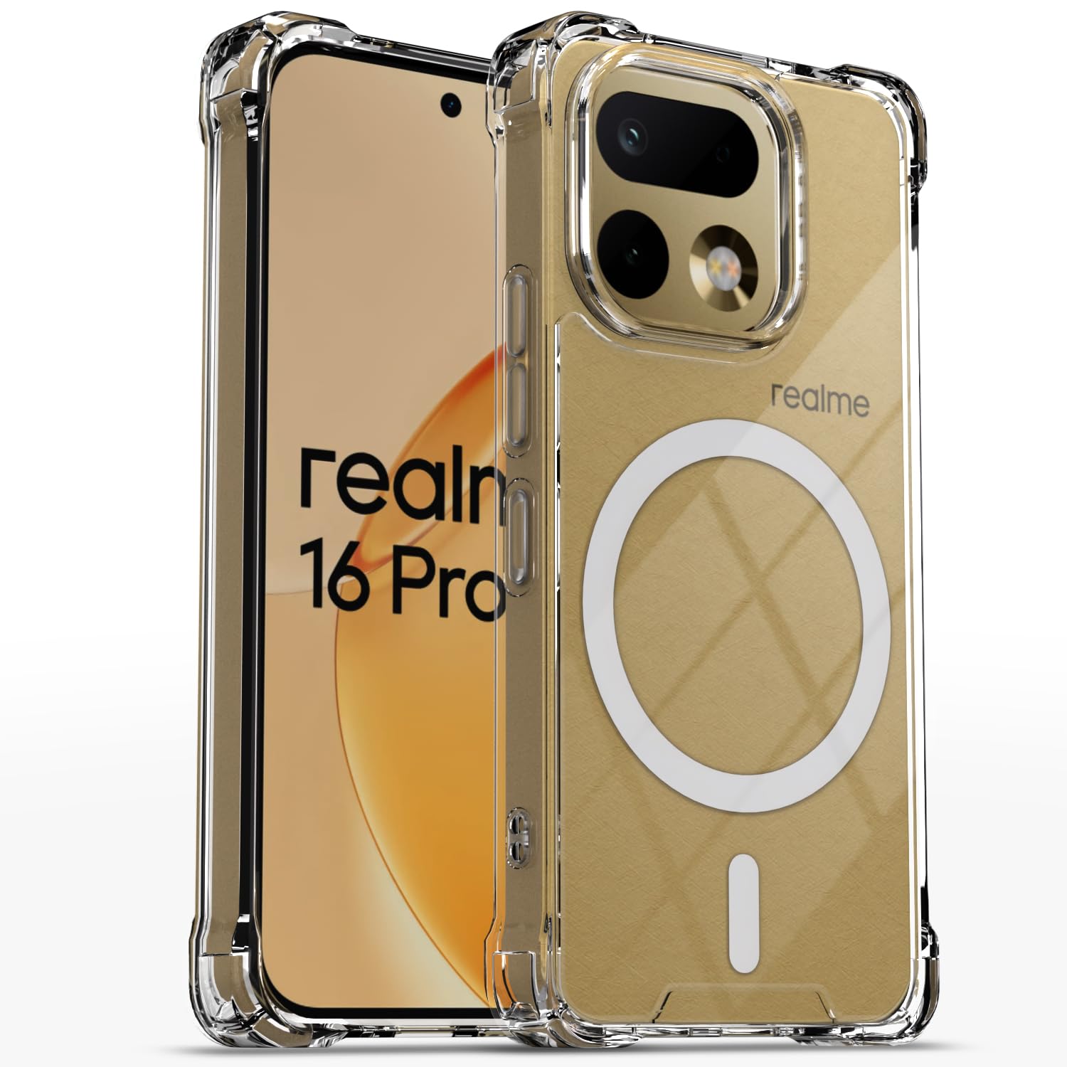 Pikkme Realme 16 Pro Plus 5G MagSafe transparent mag-safe mobile back cover