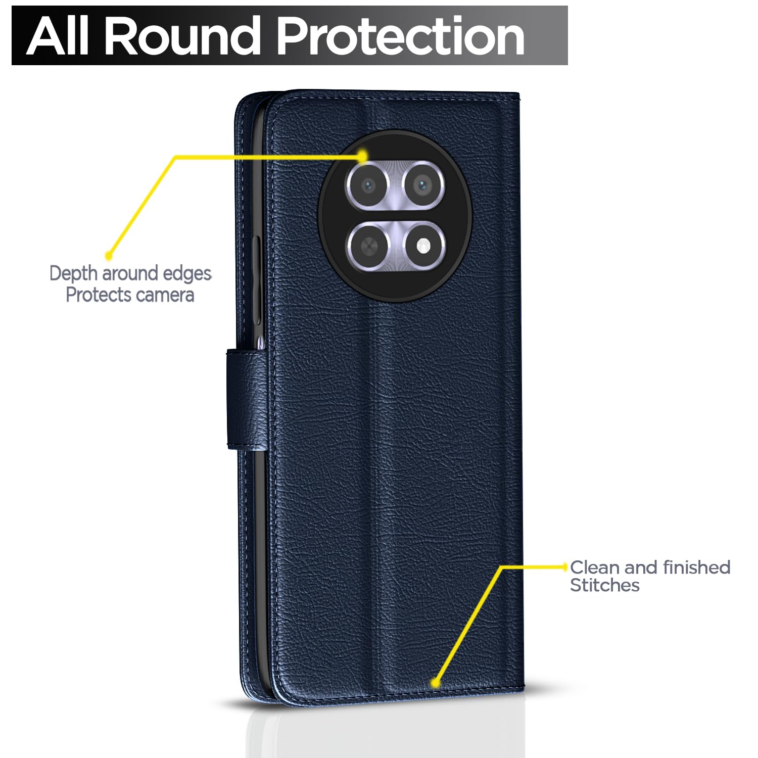 Pikkme Realme 12 5G Vintage Flip Cover (Blue)