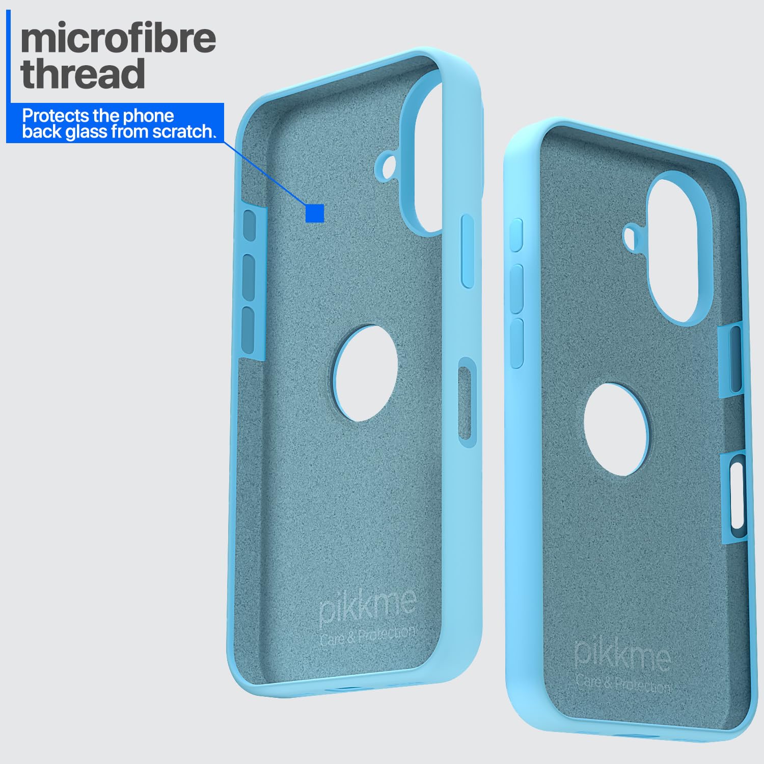 Pikkme iPhone 16 Plus Super Soft Silicone Back Cover (Sea Blue)