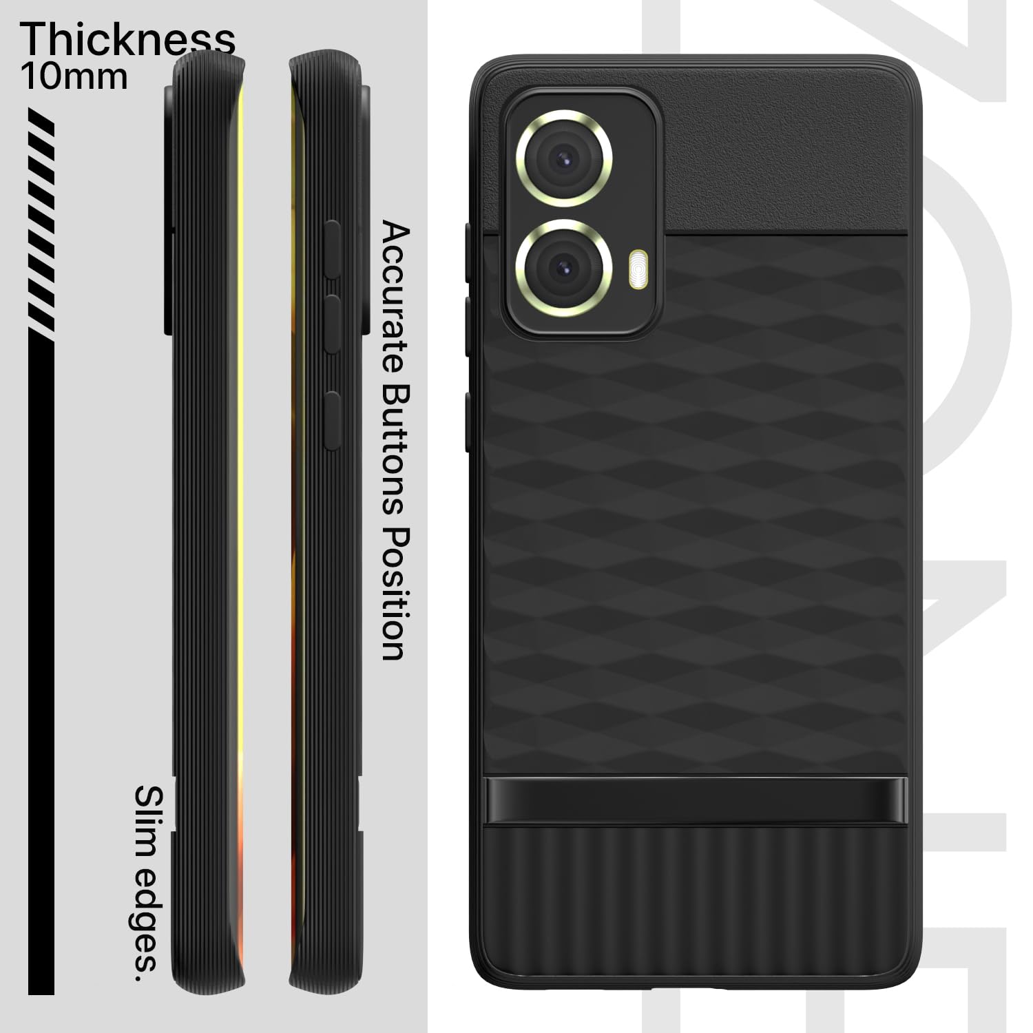 Pikkme Motorola Moto G85 5G Gencase Back Cover (Black)