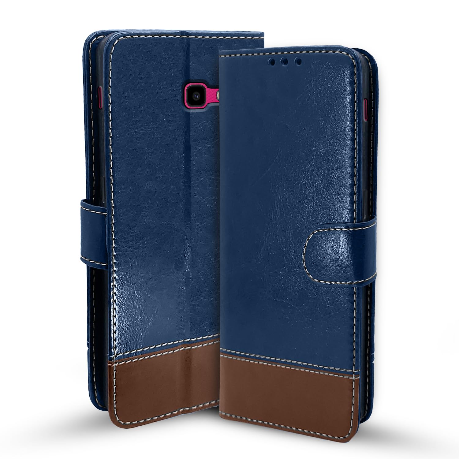 Blue & brown Magnetic flip cover for Samsung J4 Plus/J4 – Pikkme