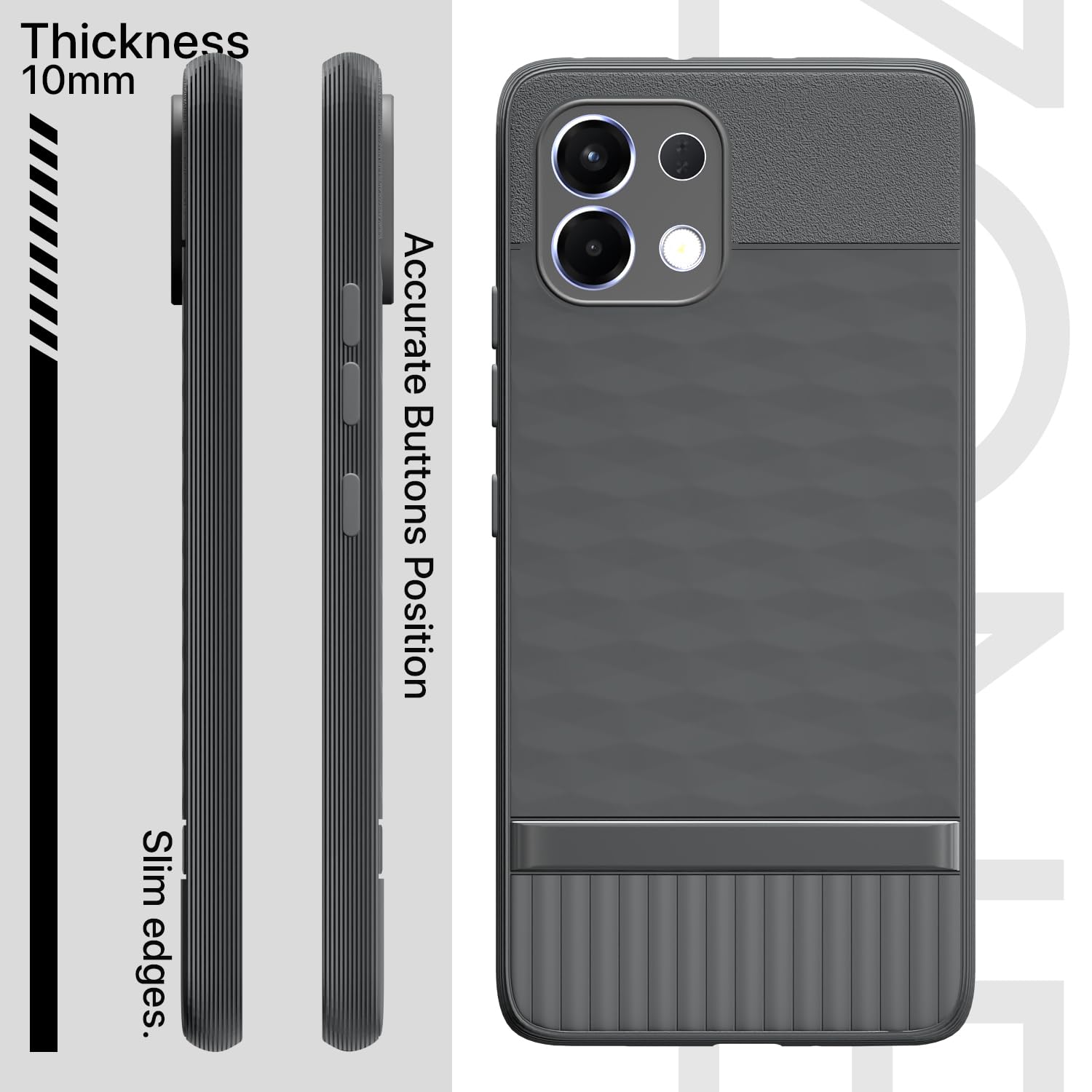 Pikkme Oppo K13 5G Shockproof Soft Flexible Gencase Back cover (Grey)