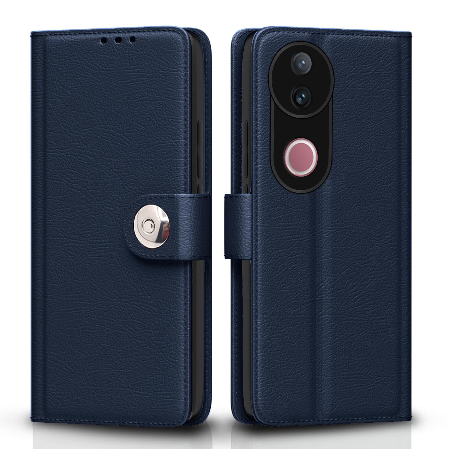 Pikkme iQOO Z10R/Vivo V50/V50e/Vivo T4R 5G Button blue flip case