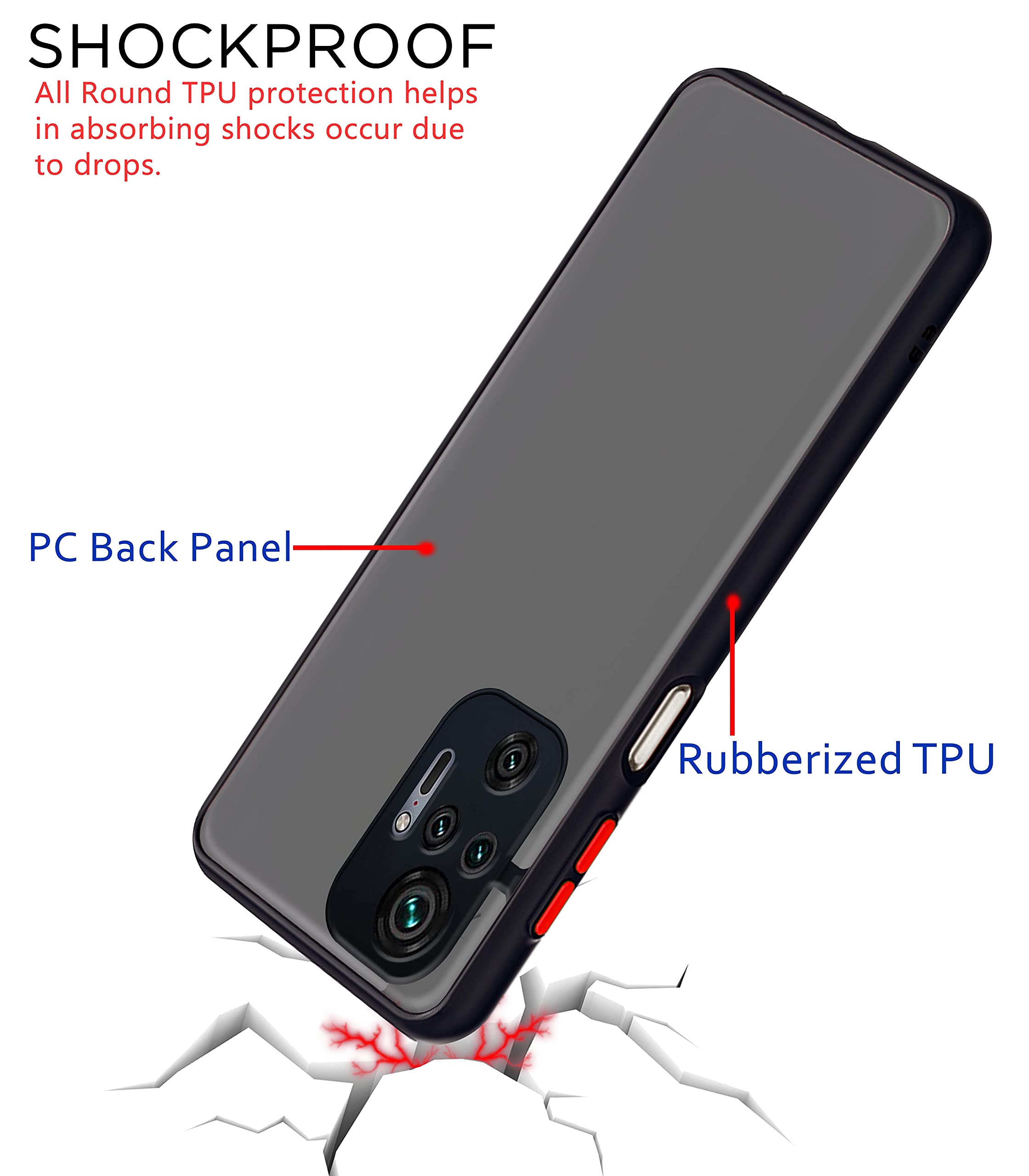Redmi Note 10 Pro/Note 10 Pro Max Matte phone cover in black by Pikkme – photo 4