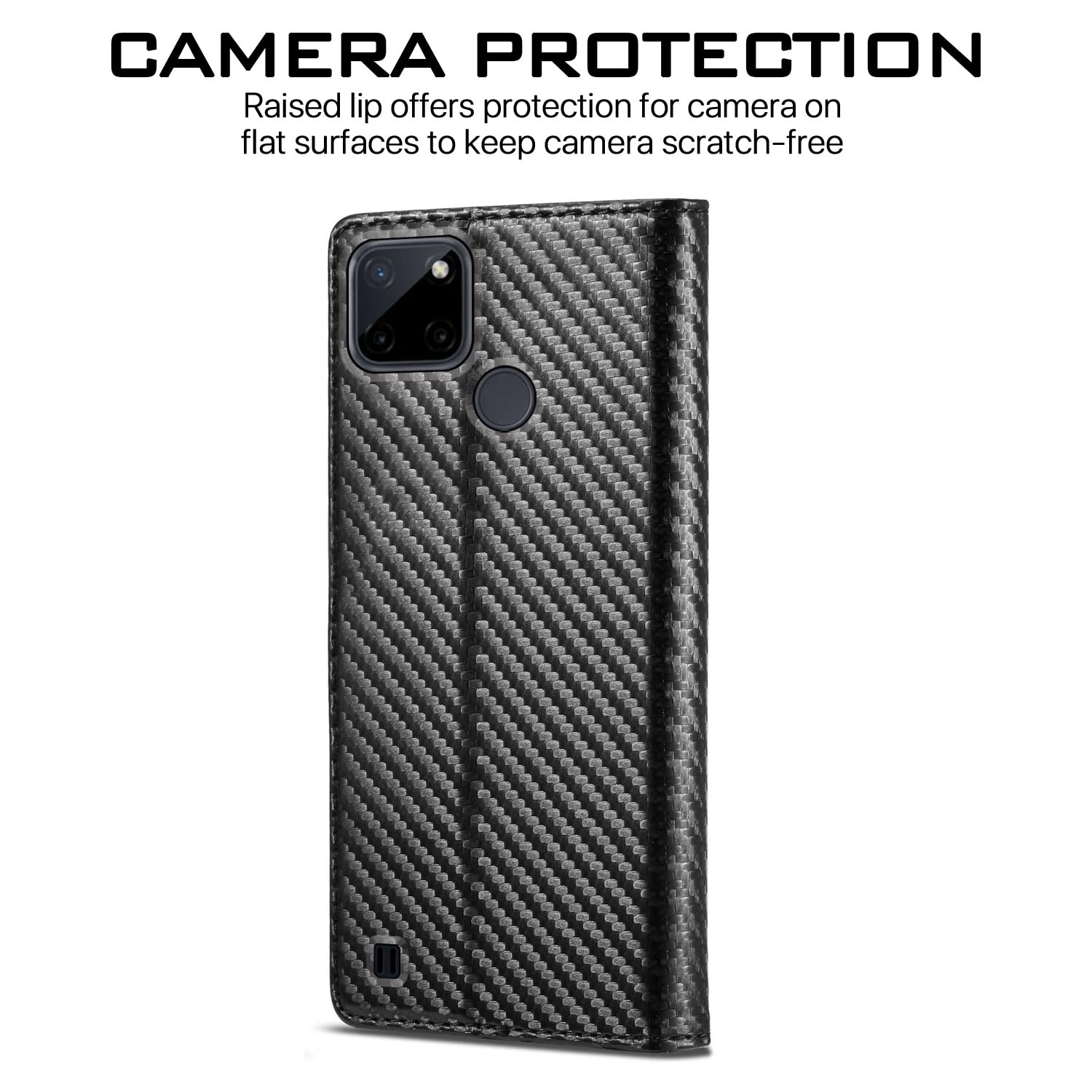 Realme C21Y mobile flip cover in black by Pikkme – photo 4