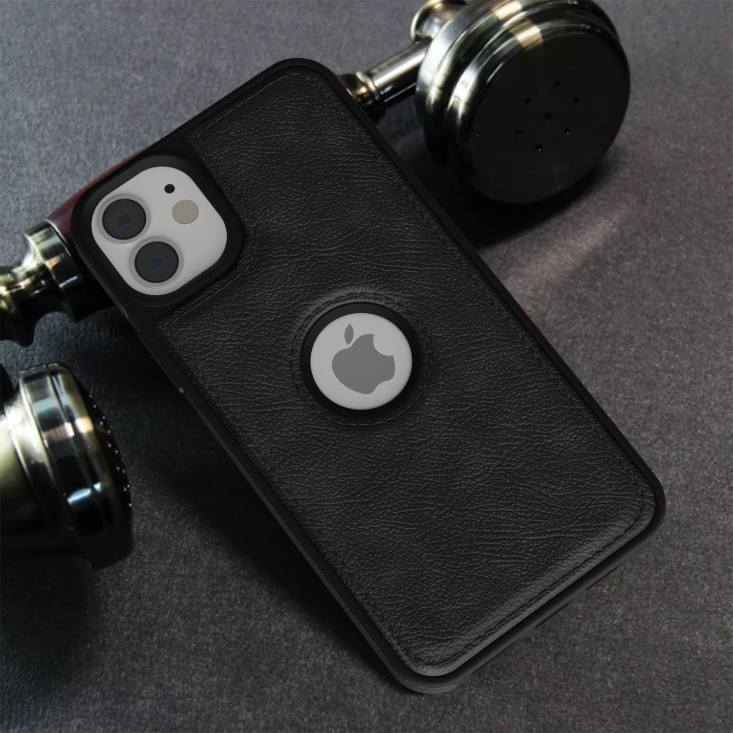 Pikkme iPhone 12/12 Pro Flexible Pu Leather Back Case (Black)