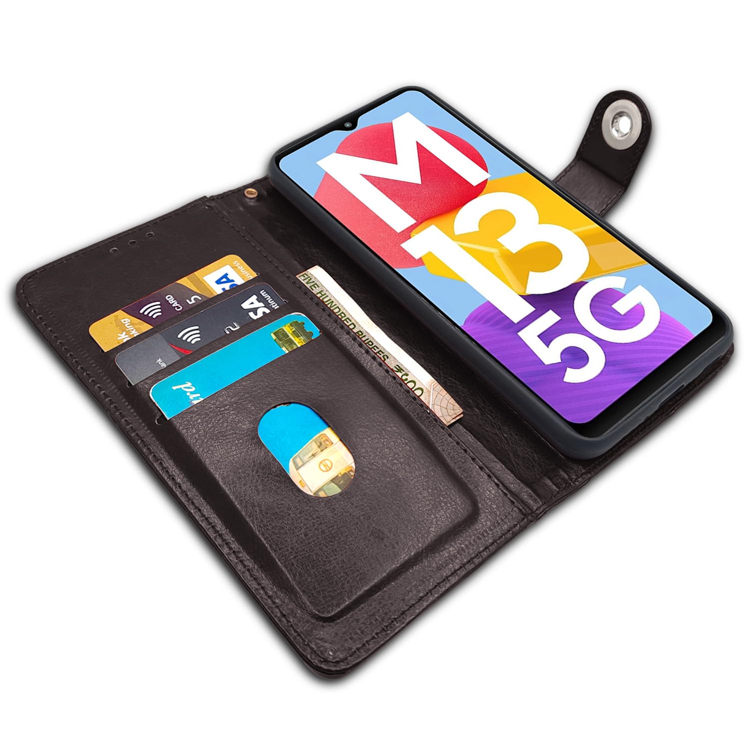 Pikkme coffee wallet flip cover for Samsung M13 5G – photo 3