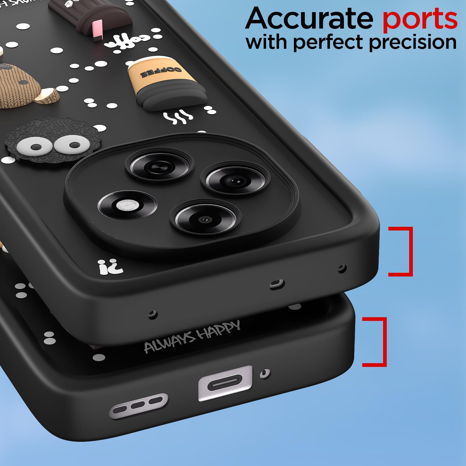 Oppo F31 Pro 5G/3D Silicone mobile cover in black by Pikkme – photo 4