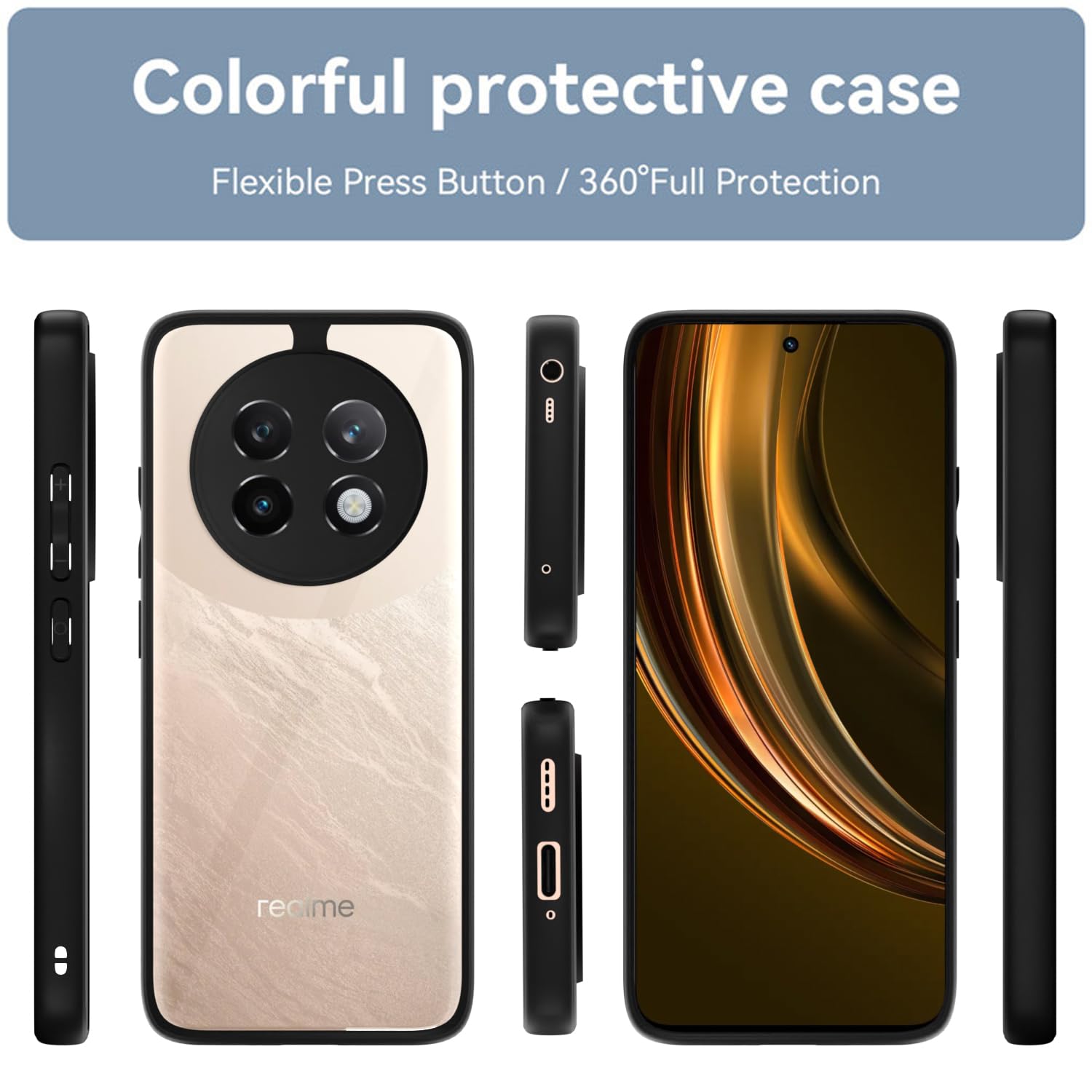 Pikkme Realme 13 Plus 5G/Realme P1 Speed 5G Eagle 2.0 Back Cover (Black)
