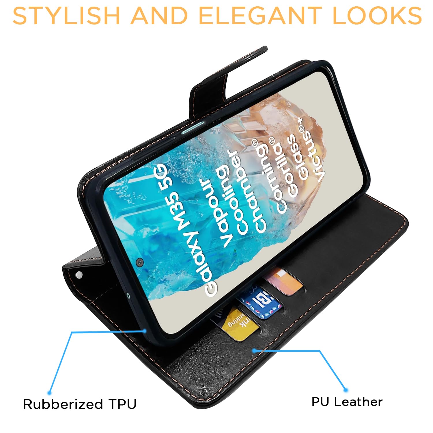 Pikkme black & brown flip case for Samsung M35 5G – photo 5