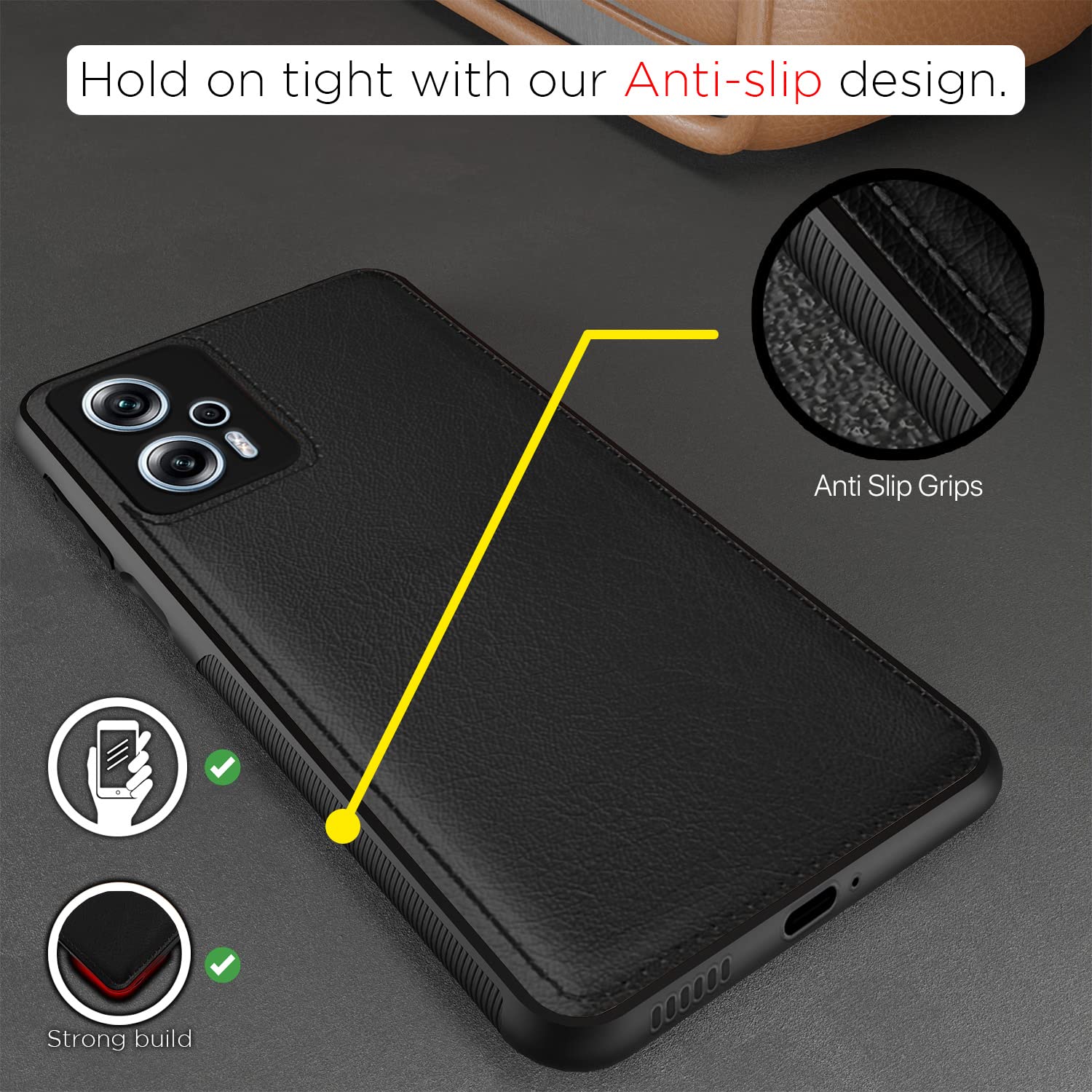 Redmi K50i mobile back cover in black by Pikkme – photo 2