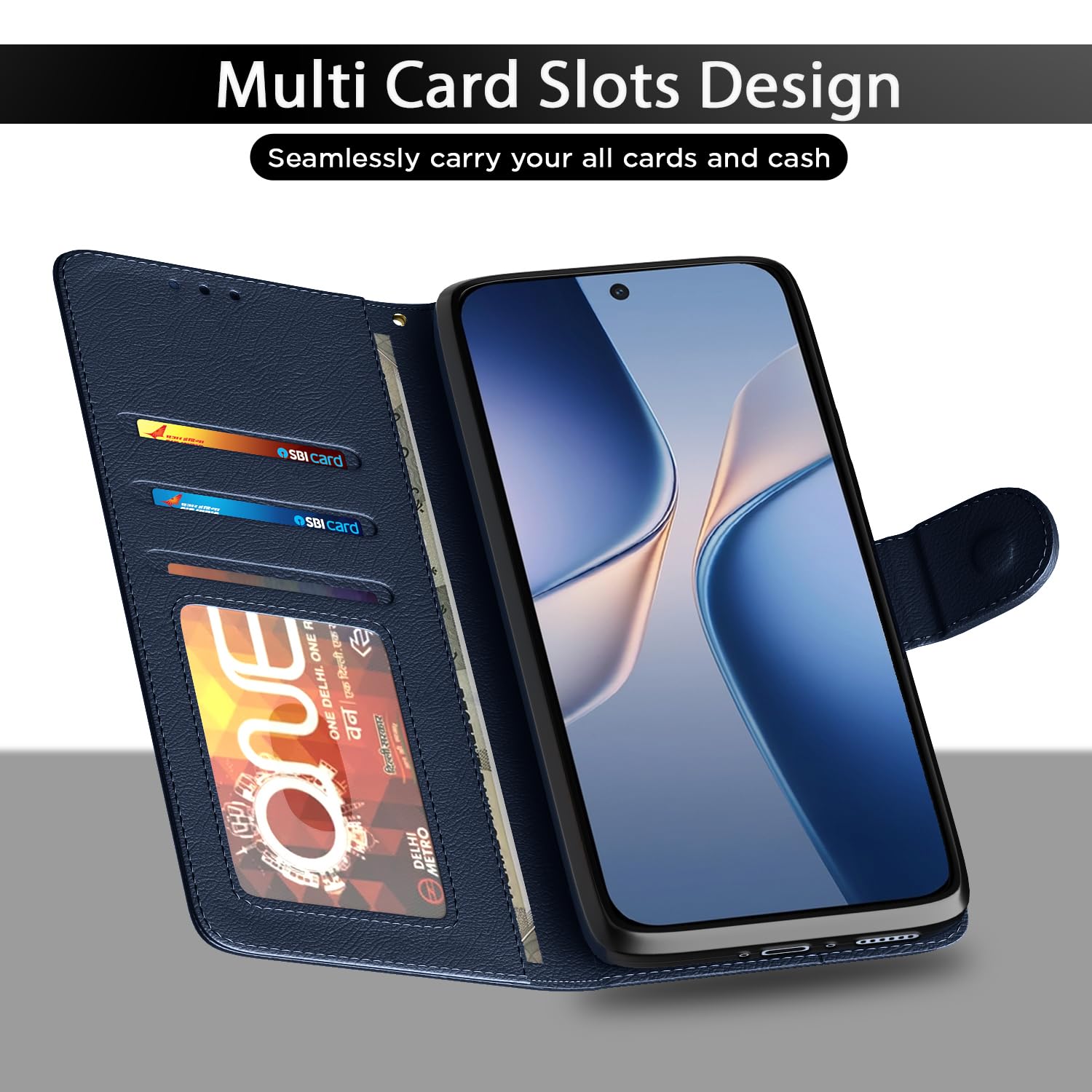 Pikkme Vivo T5 Pro 5G Wallet blue flip cover – photo 5