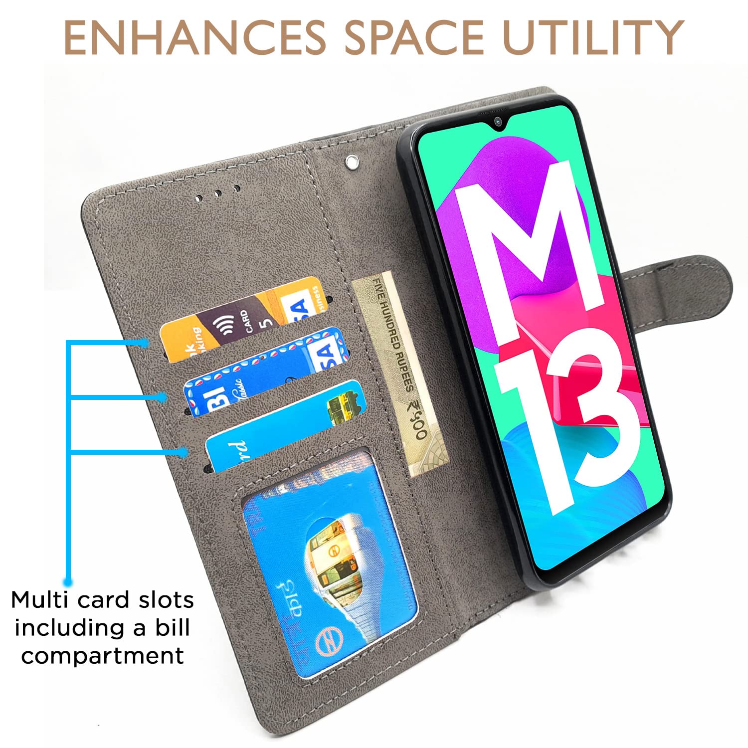 Pikkme black flip cover for Samsung M13 4G – photo 2
